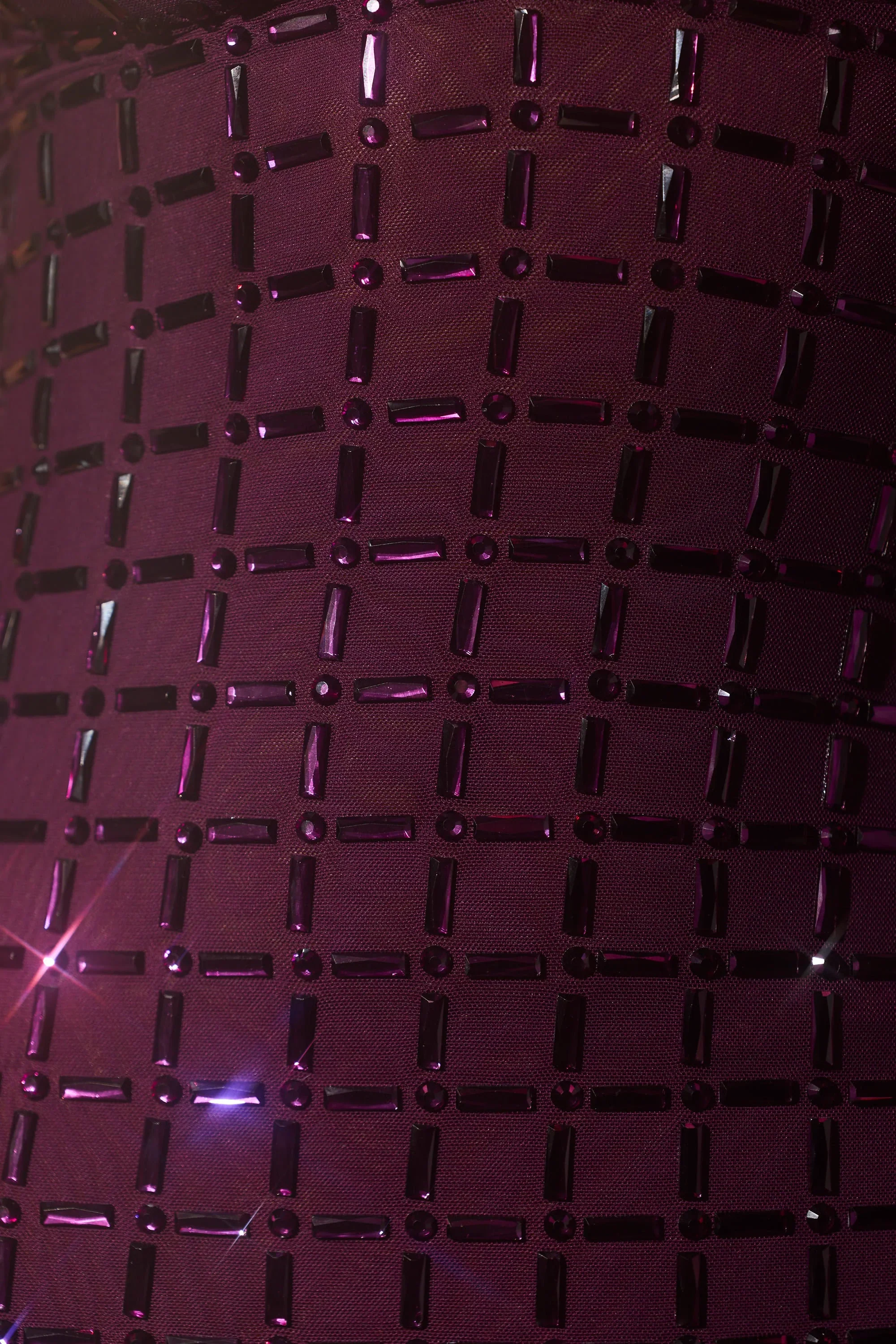 Ronja  Embellished Plunge Mini Dress in Deep Purple