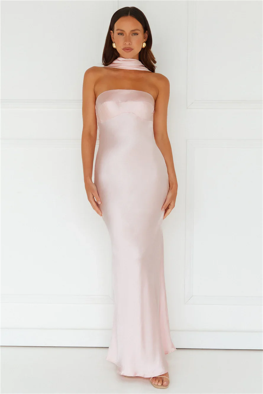 Precious Pearl Satin Maxi Dress