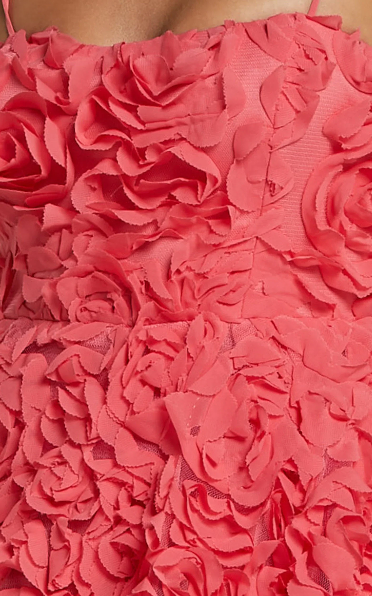 Alvia Mini Dress 3d Flower Full Skirt Dress in Hot Pink