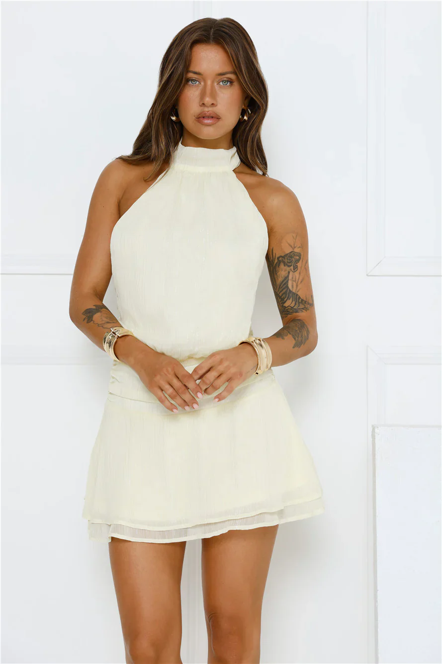 On Her Level Halter Mini Dress