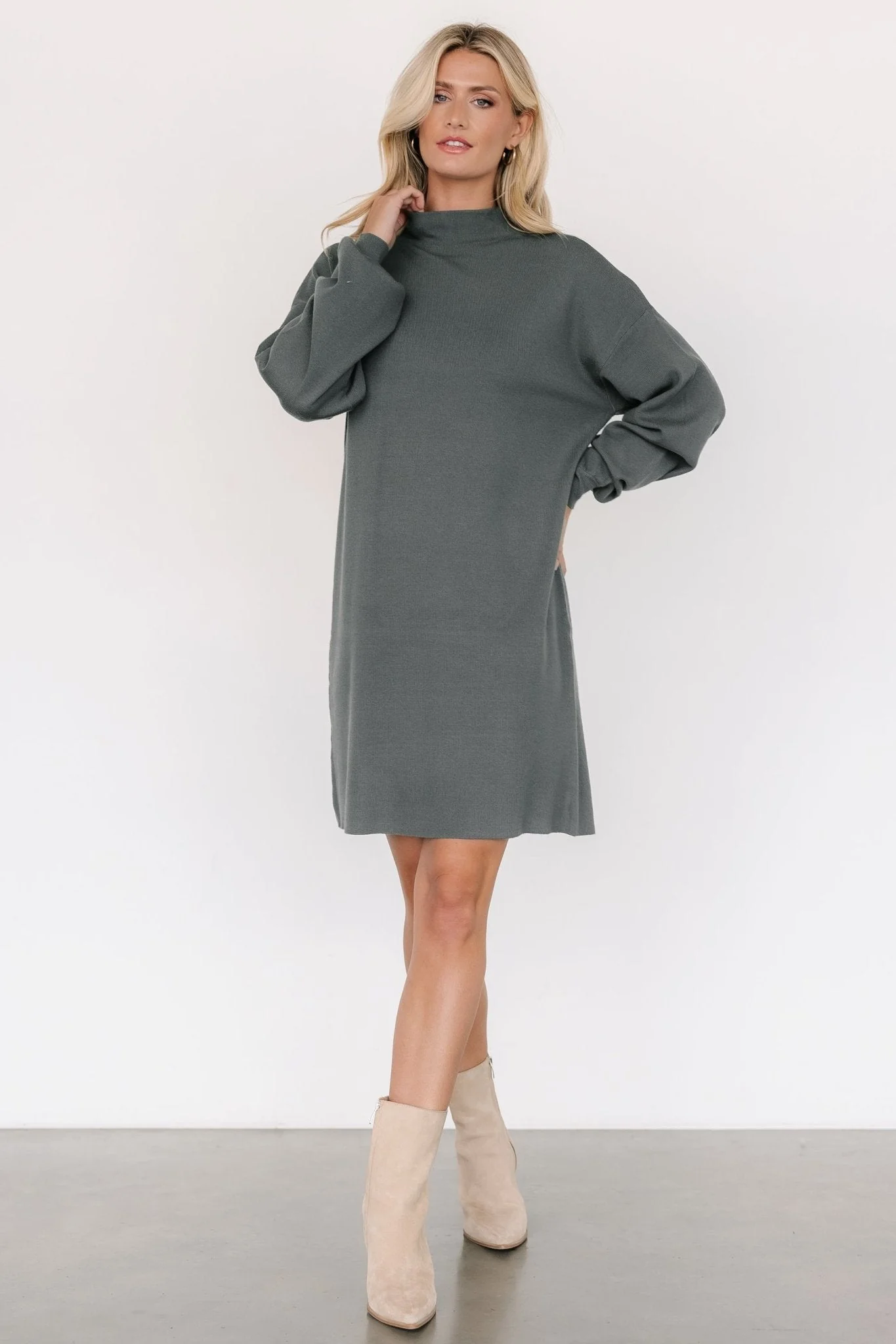 Jennings Sweater Dress | Winter Green