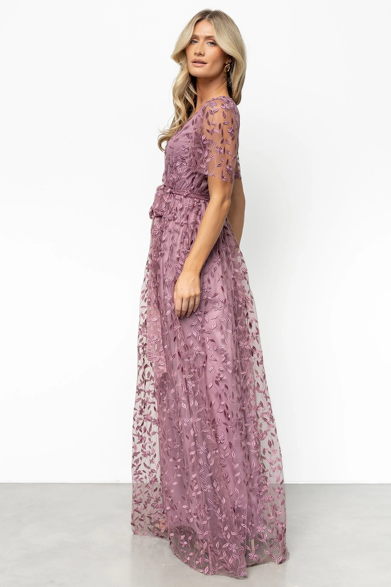 Marseille Embossed Maxi Dress | Lavender