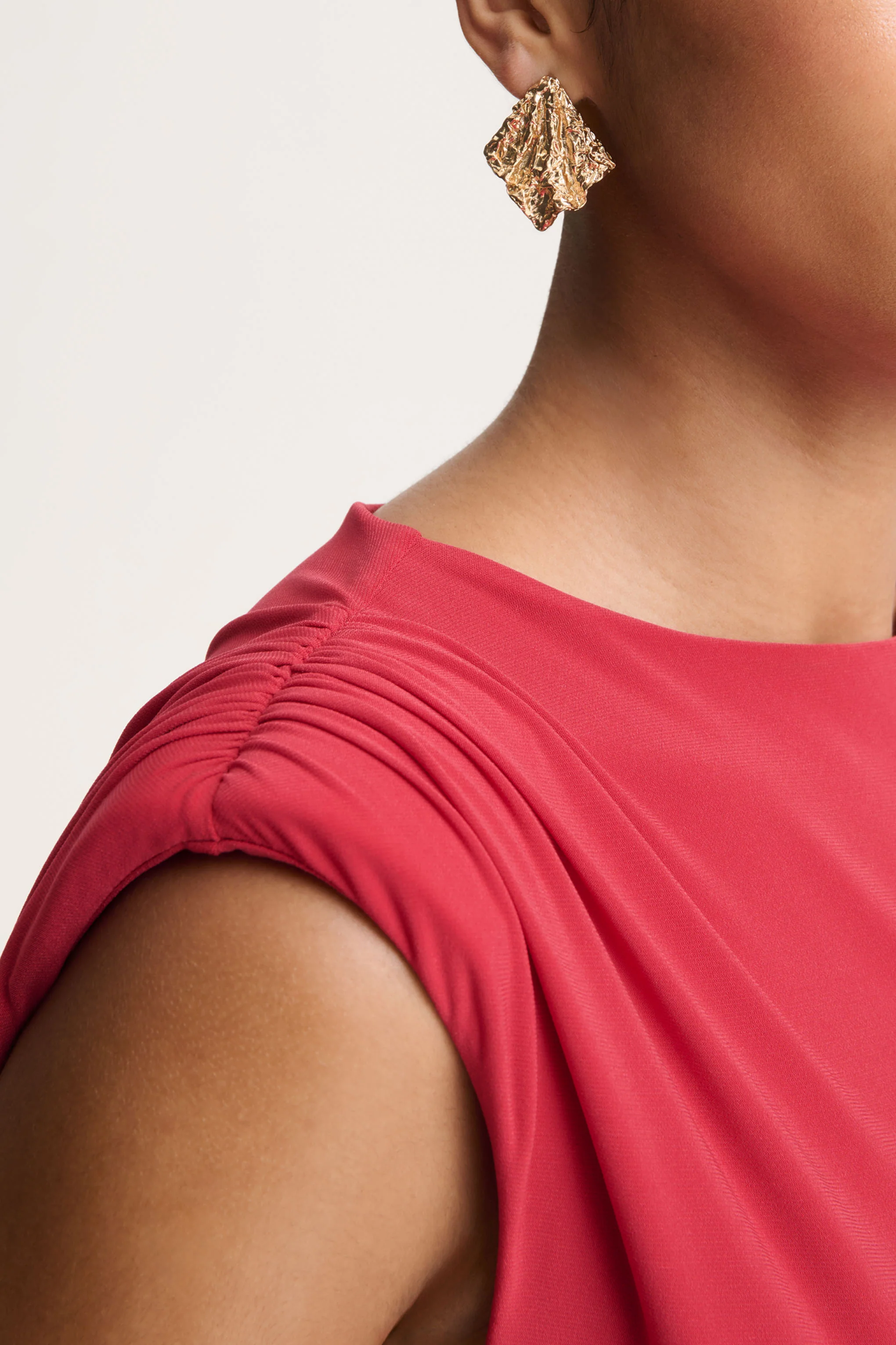 Aubrey | Red High-Neck Wrapped Mini Dress With Sash