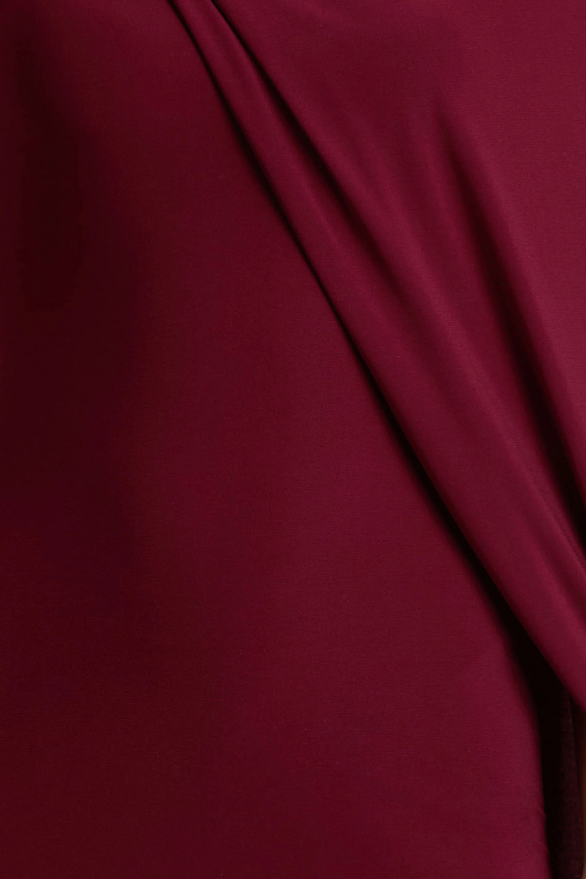 Cressida | Burgundy Asymmetric-Neck Maxi Dress With Cape And Gold Detail
