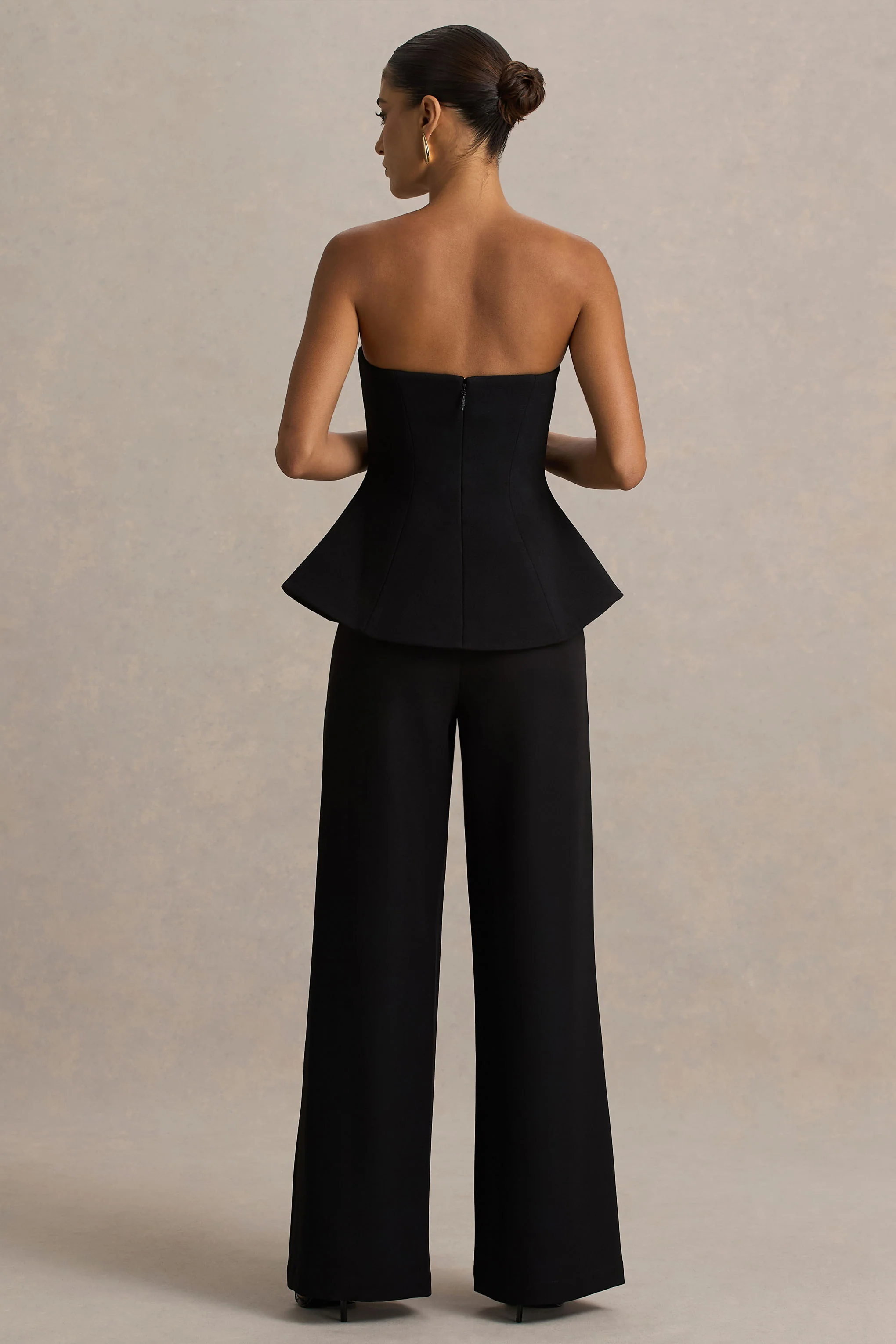 Silvia | Black Straight-Leg Trousers