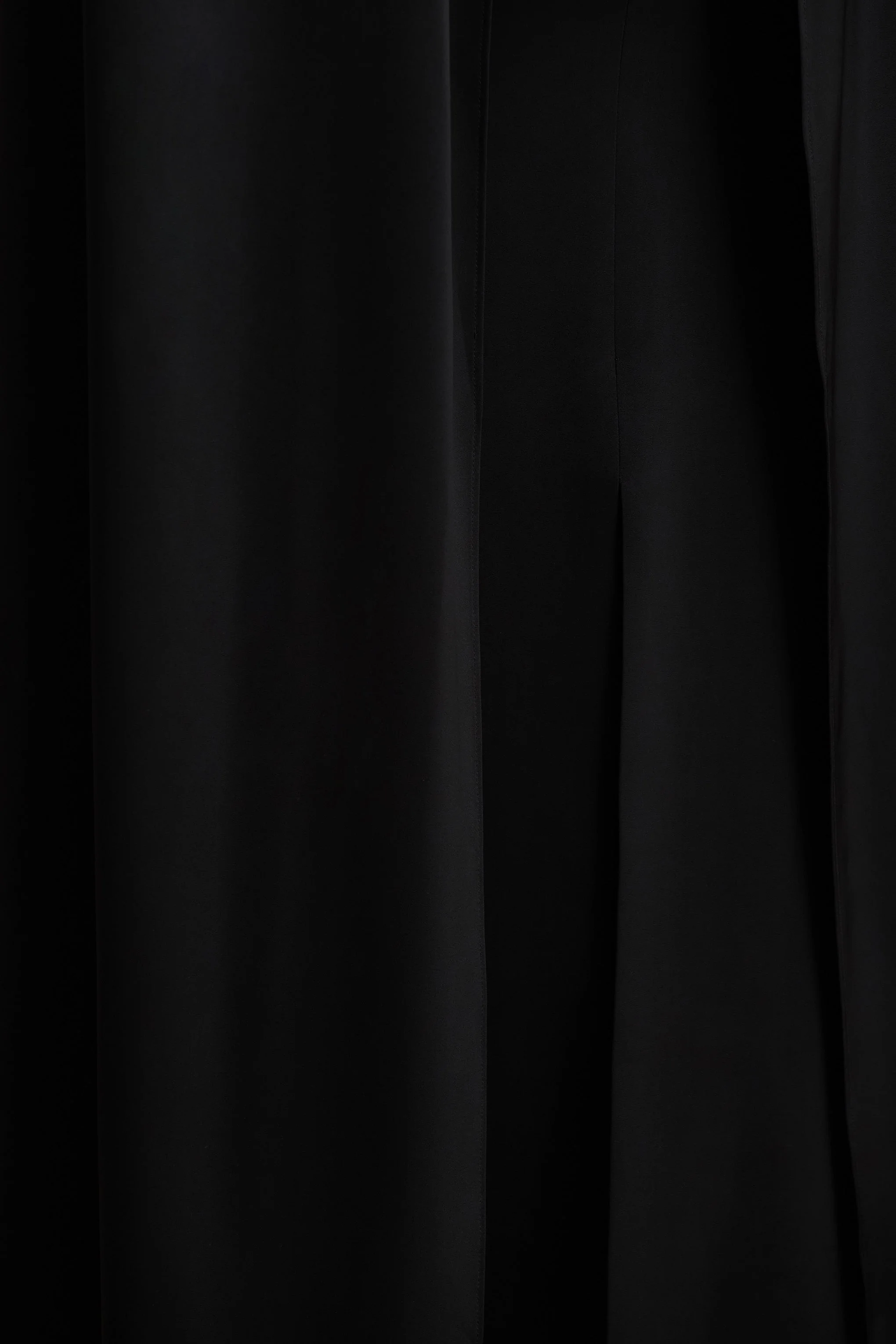 Wren | Black Satin Sweetheart-Neck Maxi Dress With Cape Sleeves