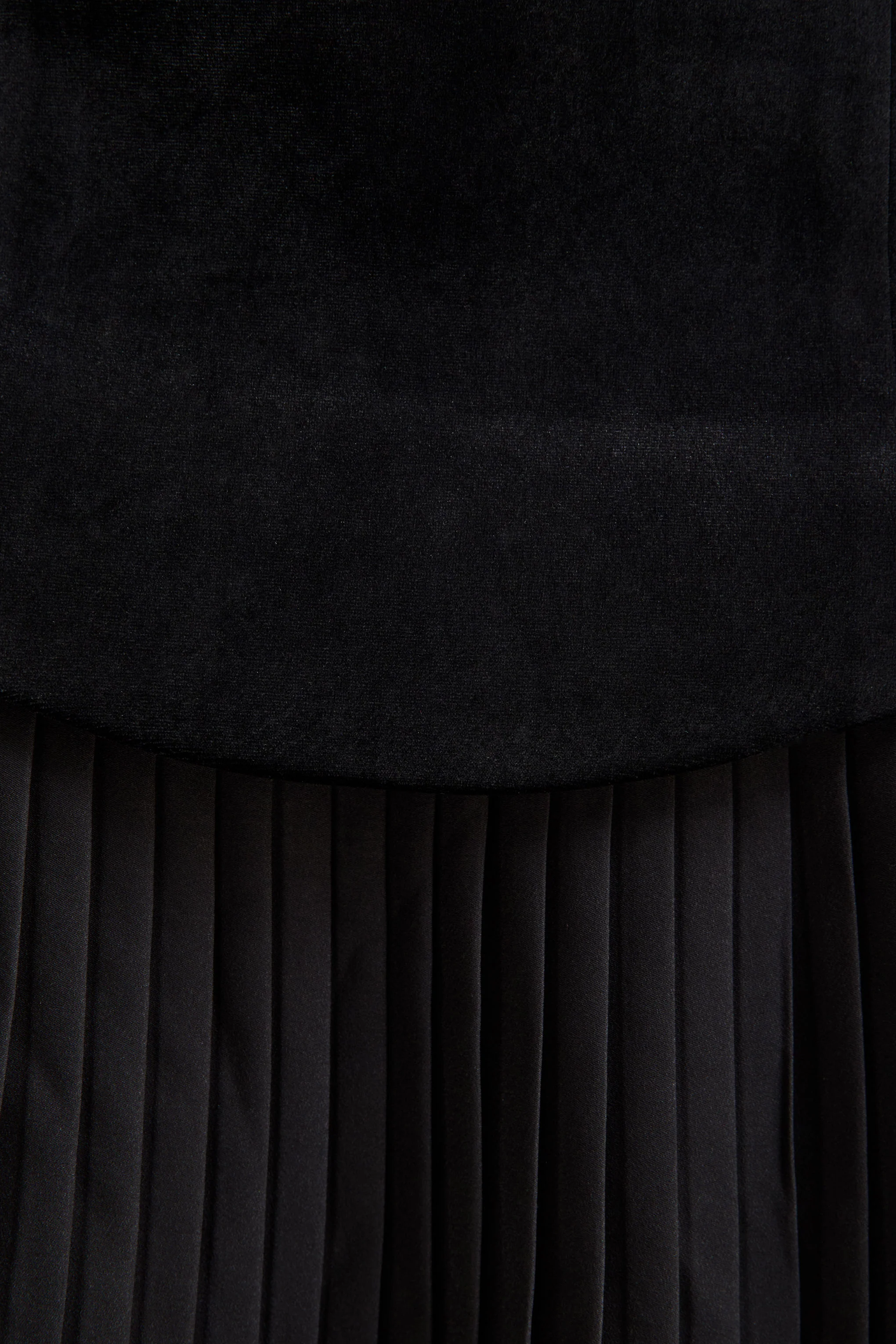 Valentina | Black Velvet Bandeau Mini Dress With Pleated Detailing