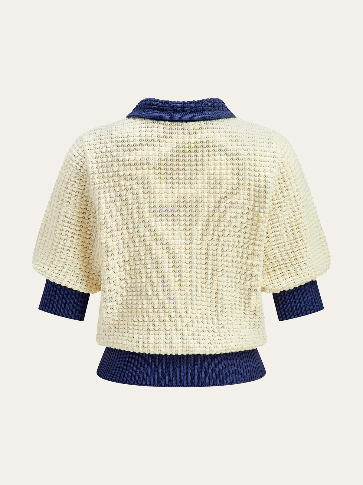 Crochet-Knit Polo Top