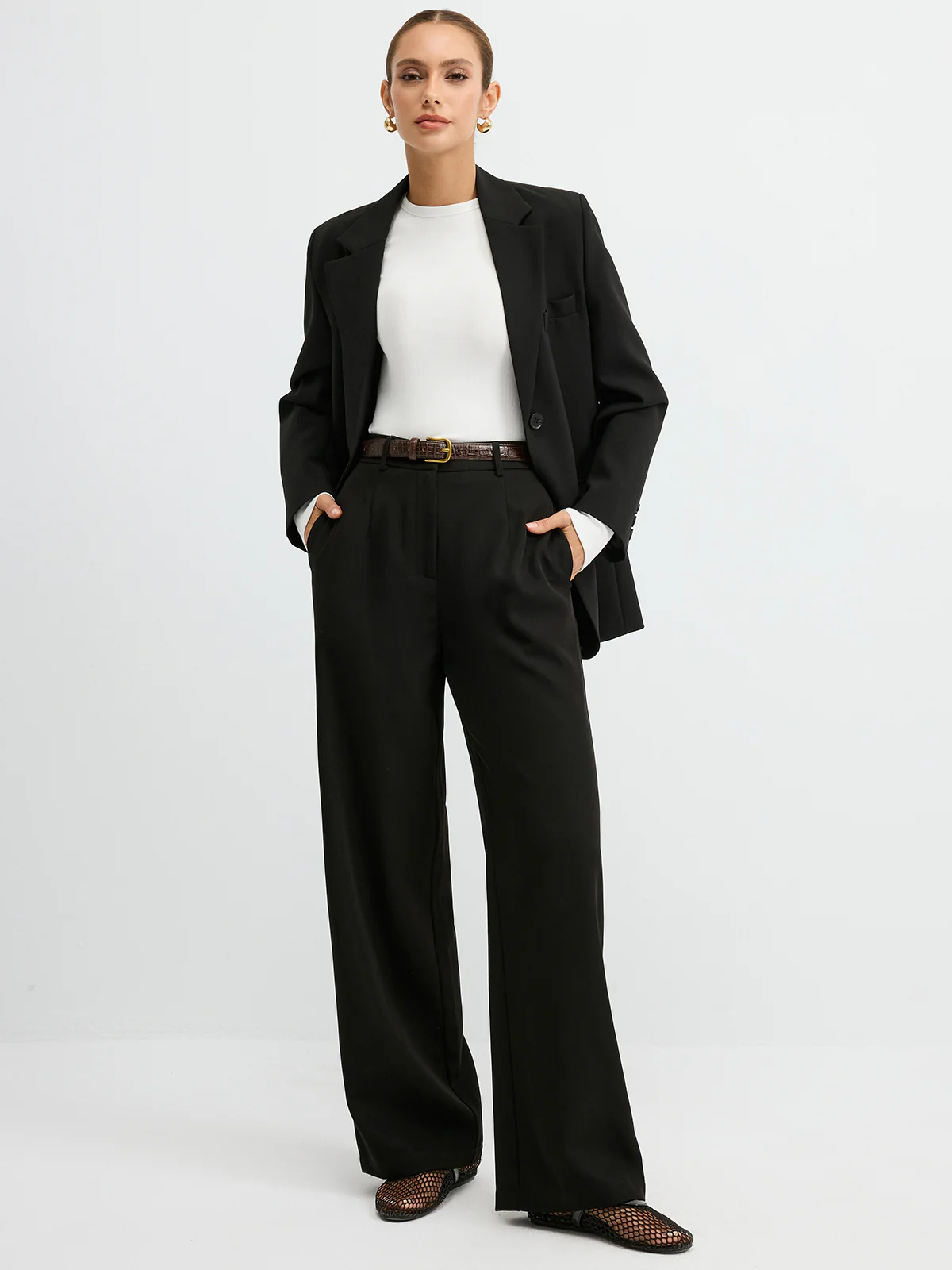 Ribbed Crew Neck Long Sleeve T-Shirt