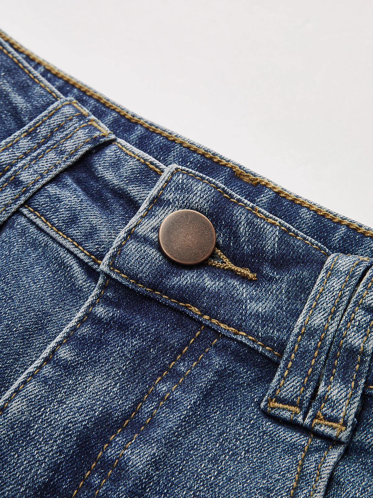 Mid-Waist Bootcut Denim Jeans Without Belt