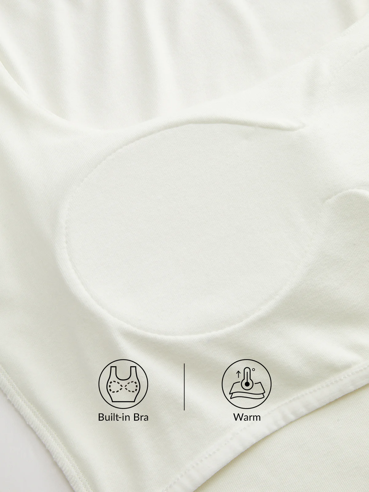 Bra-Free Slim Fit Low Neck Long Sleeve Top