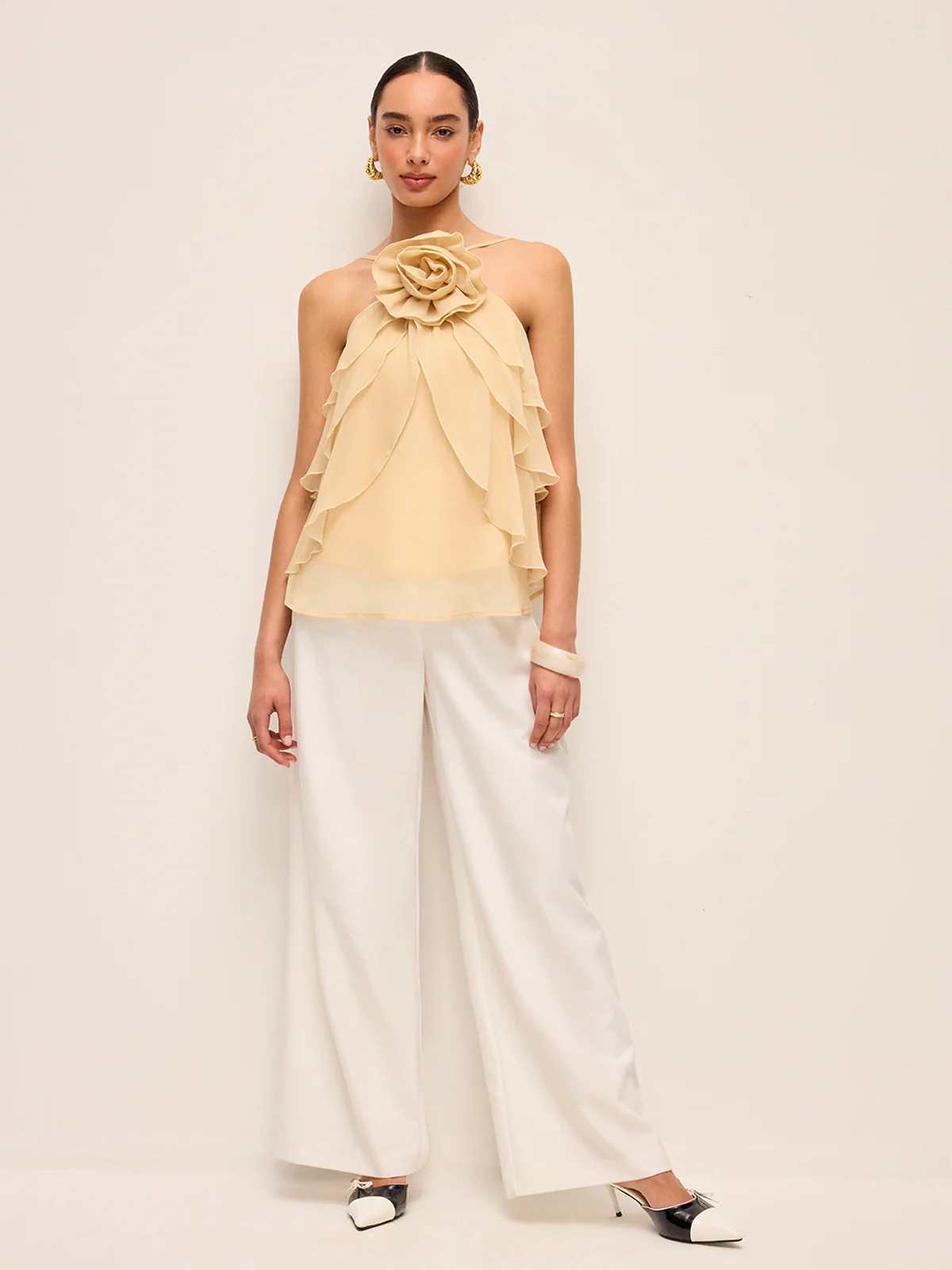 Floral Ruffle Halter Top