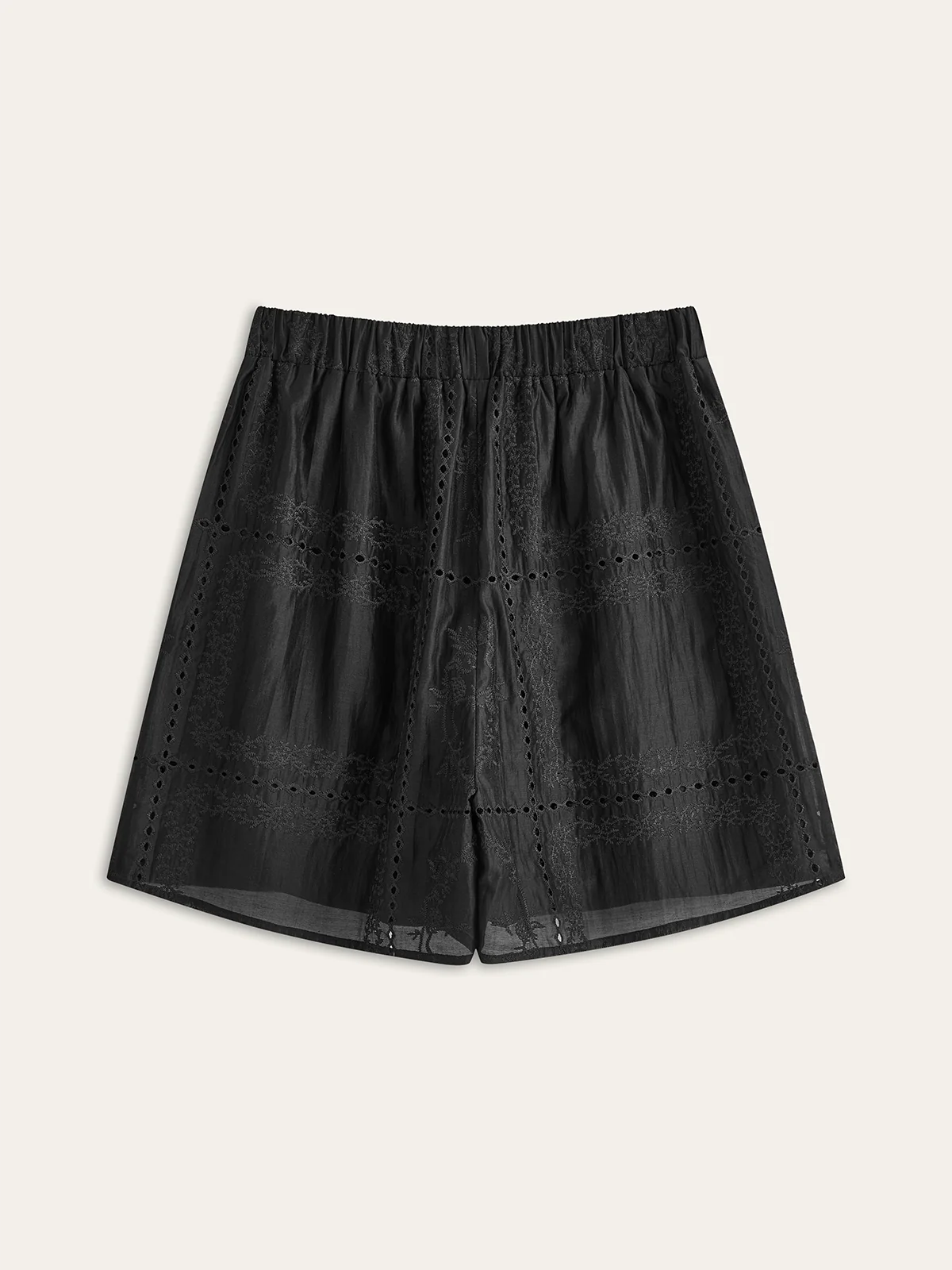 Embroidery Detail Long Sleeve Shorts Set