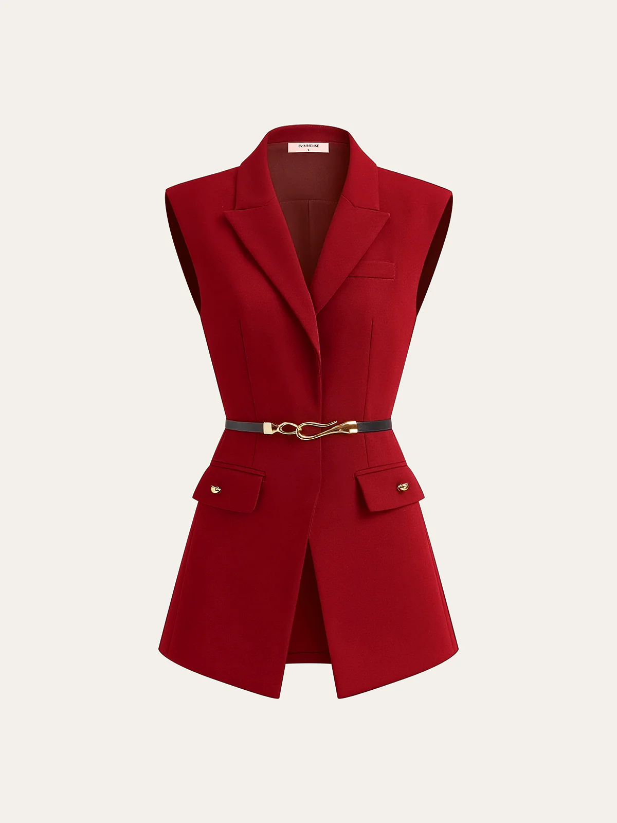 Belted Cap Sleeve Vest