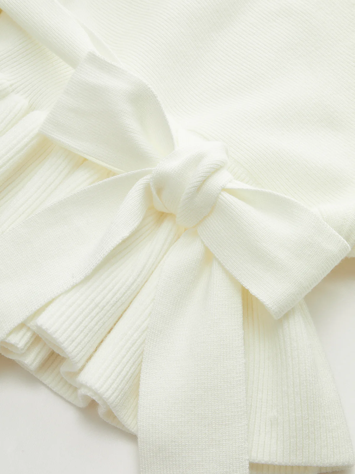 Bow Belted Peplum Knit Top