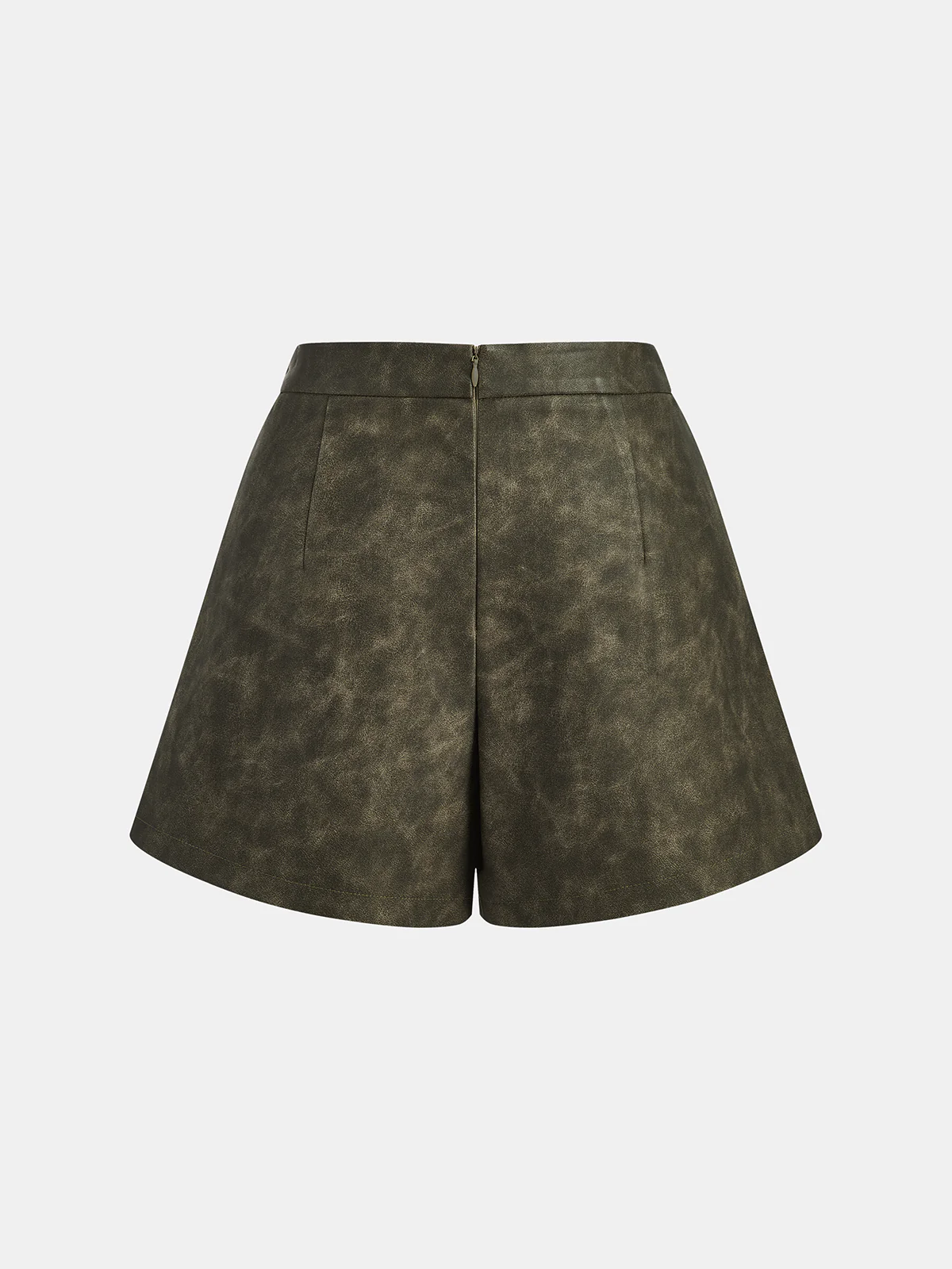 Faux Leather Pleated Shorts