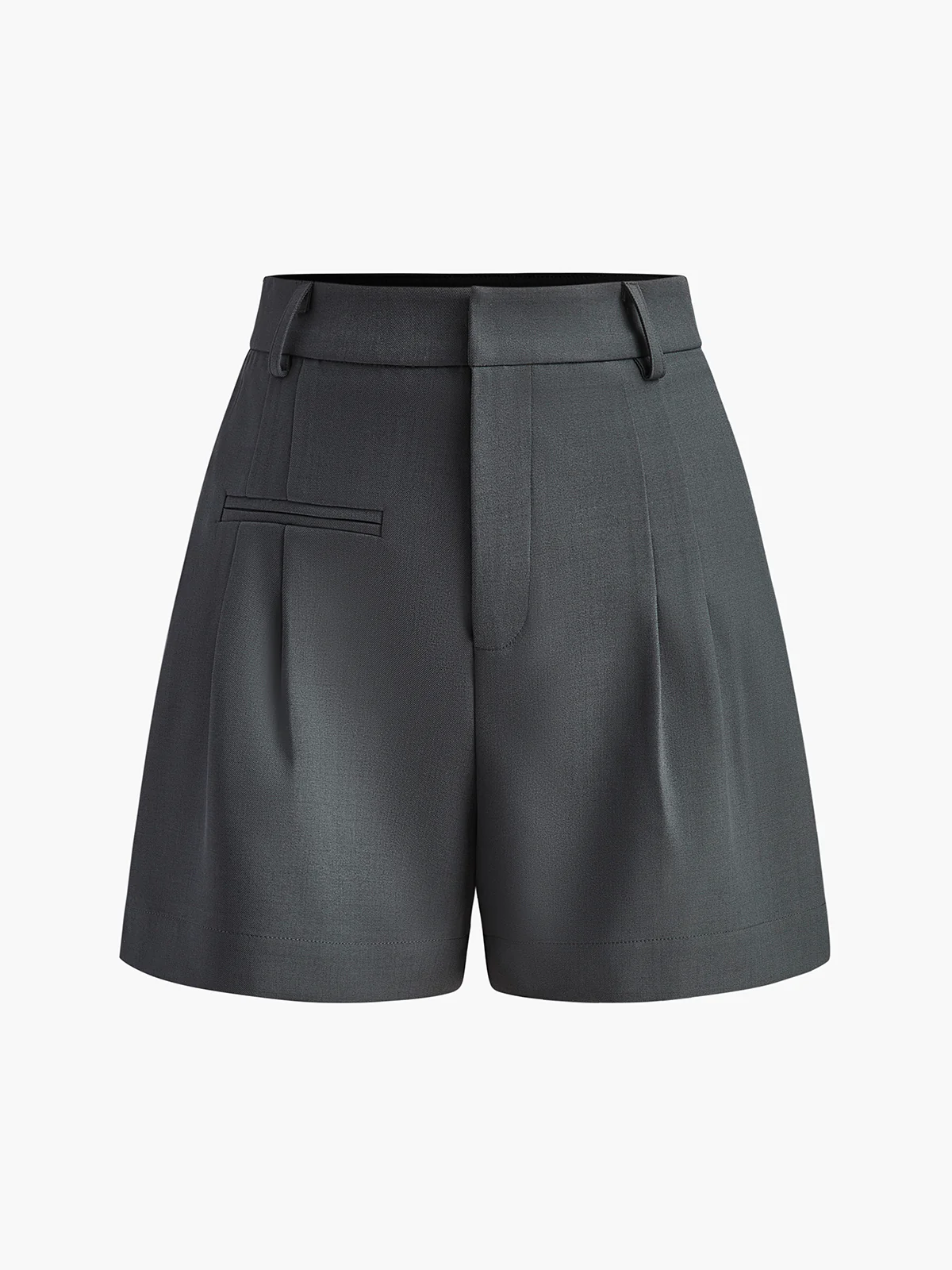Semi-Sheer Mid-Waist Shorts Without Belt