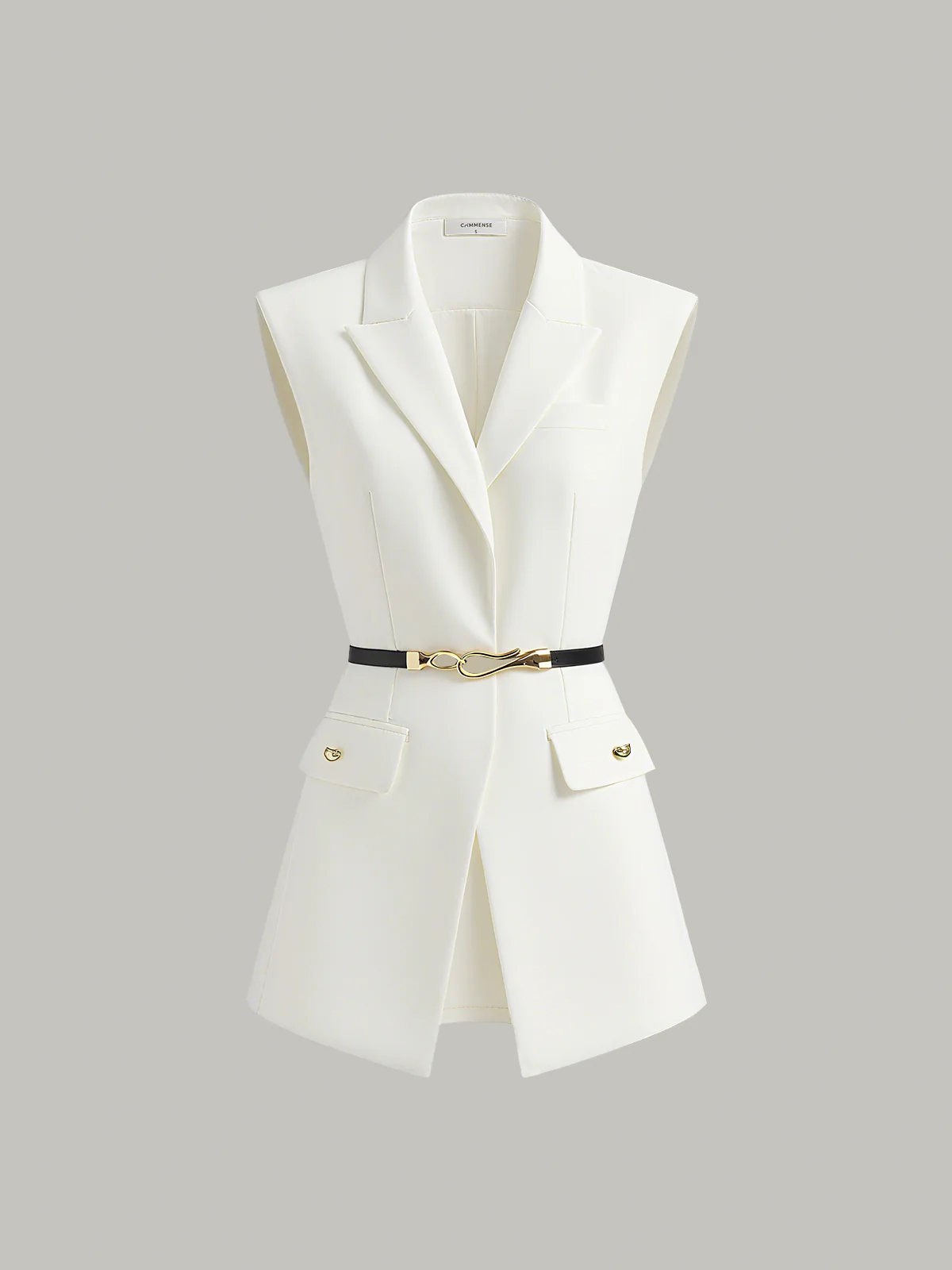 Belted Cap Sleeve Vest