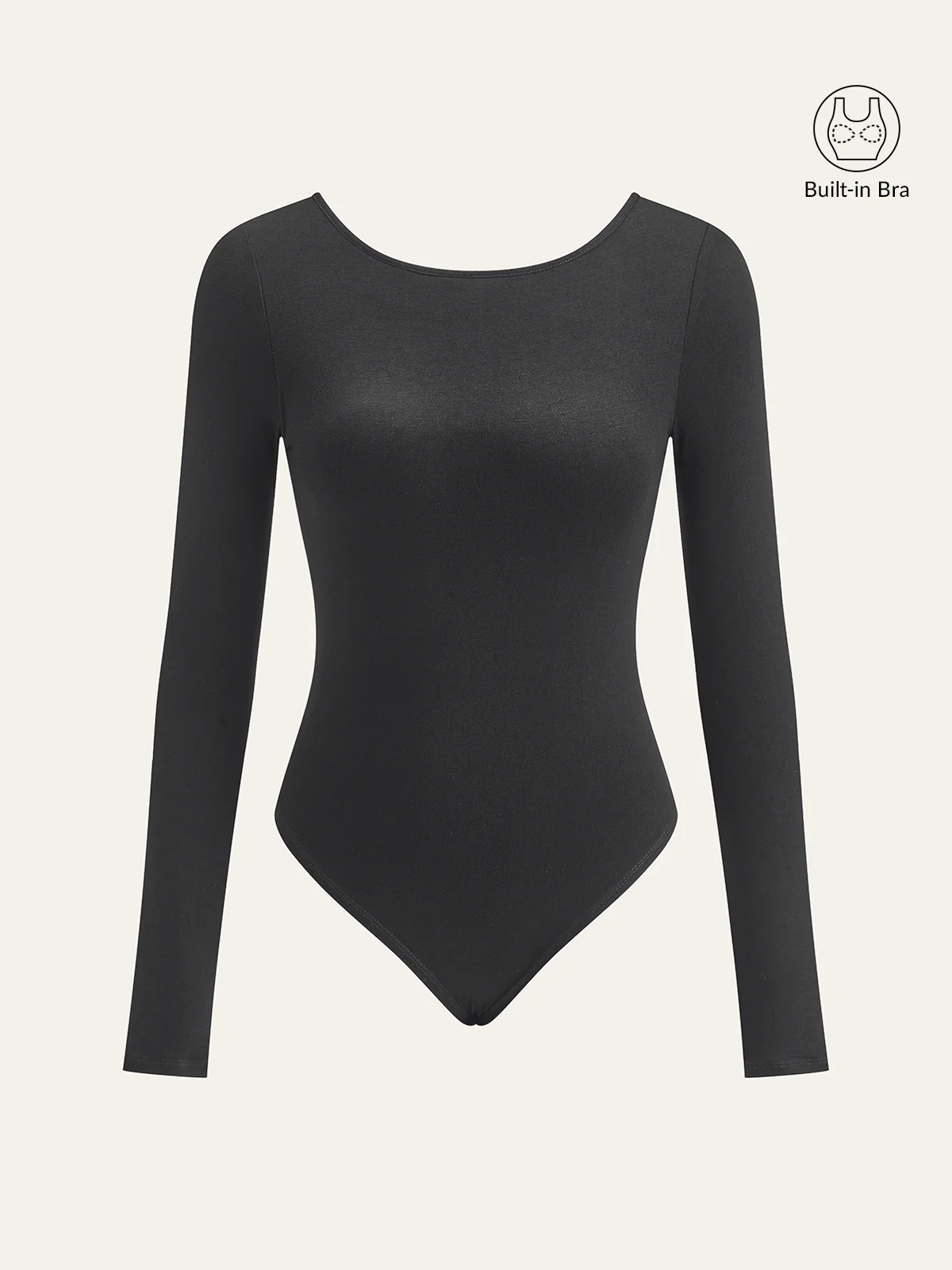 Bra-Free Long Sleeve Backless Bodysuit