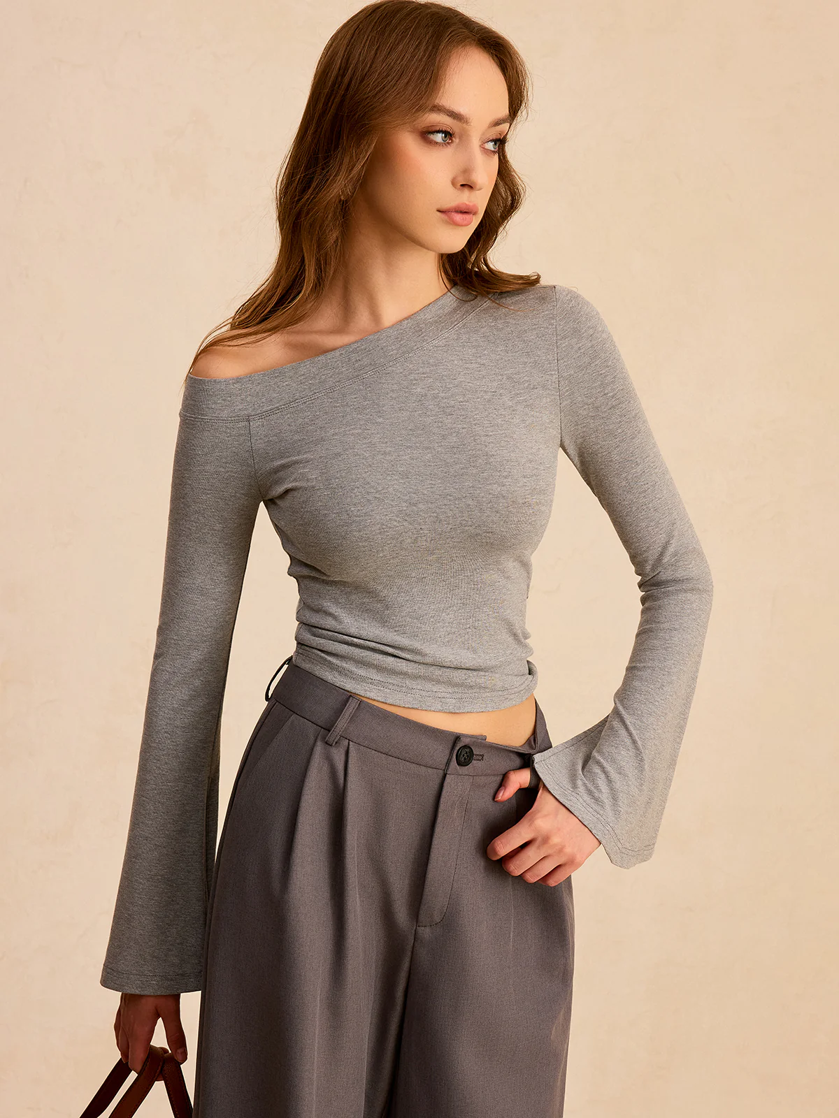 Off-Shoulder Bell-Sleeve Blouse