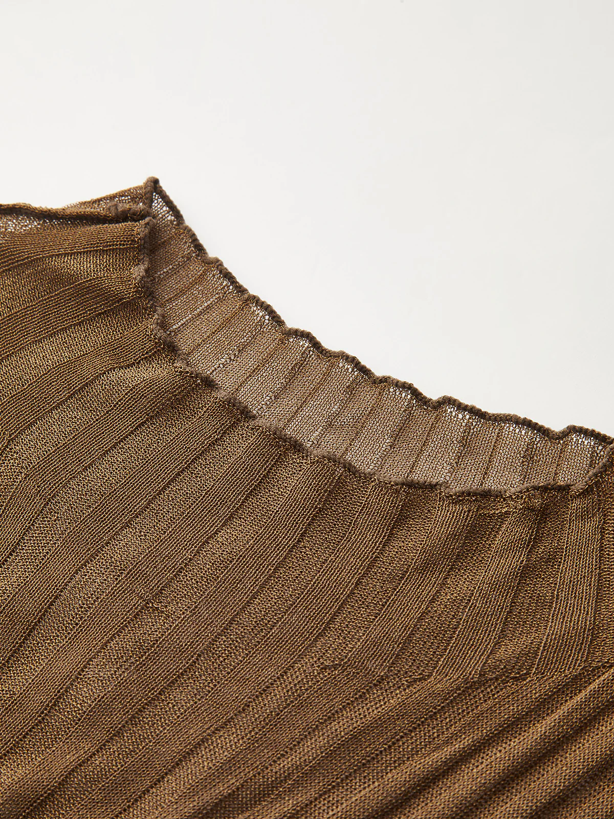 Mock Neck Sheer Paneled Sleeveless Top