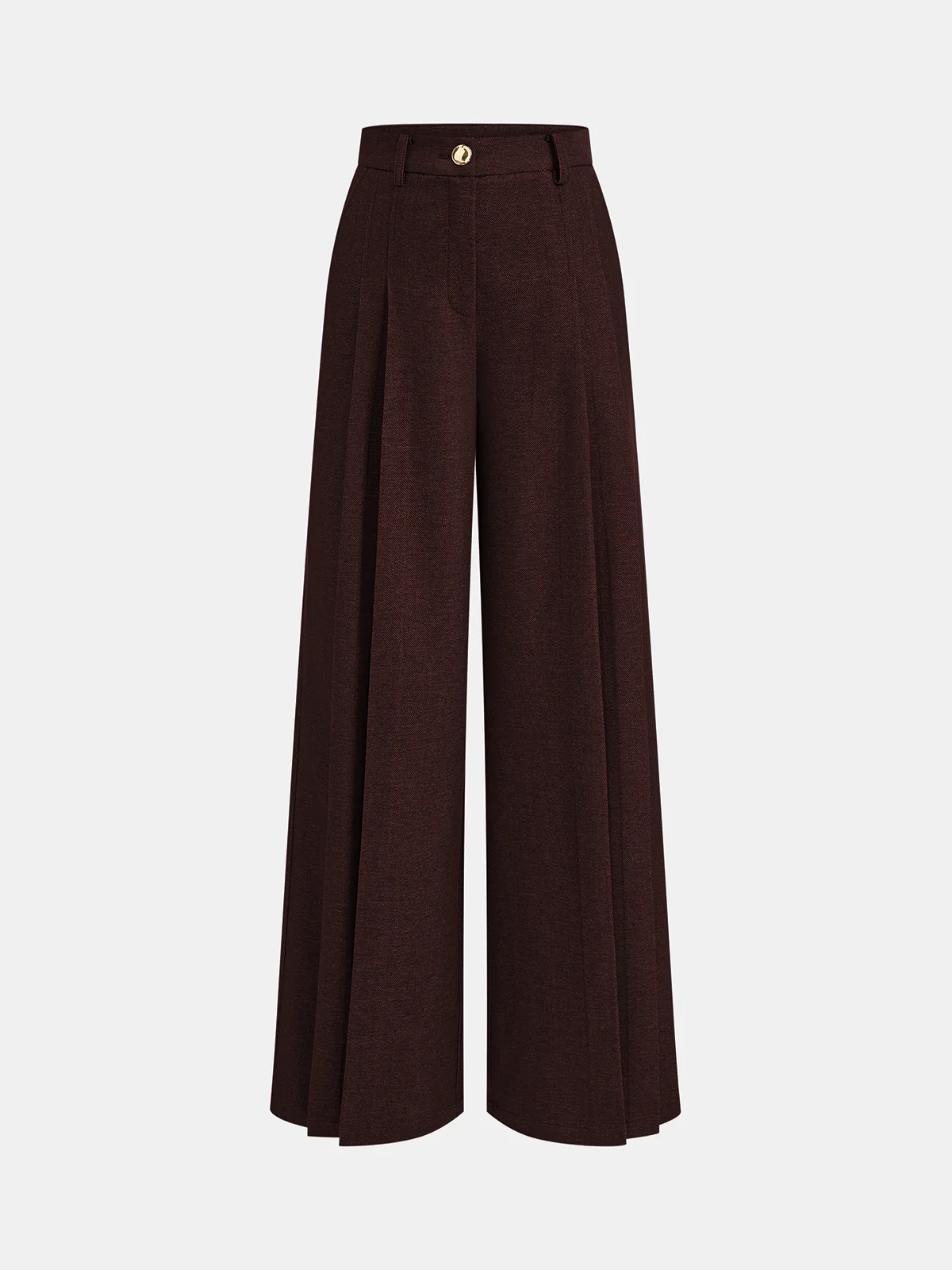 Mid-Waisted Pleated Wide-Leg Pants