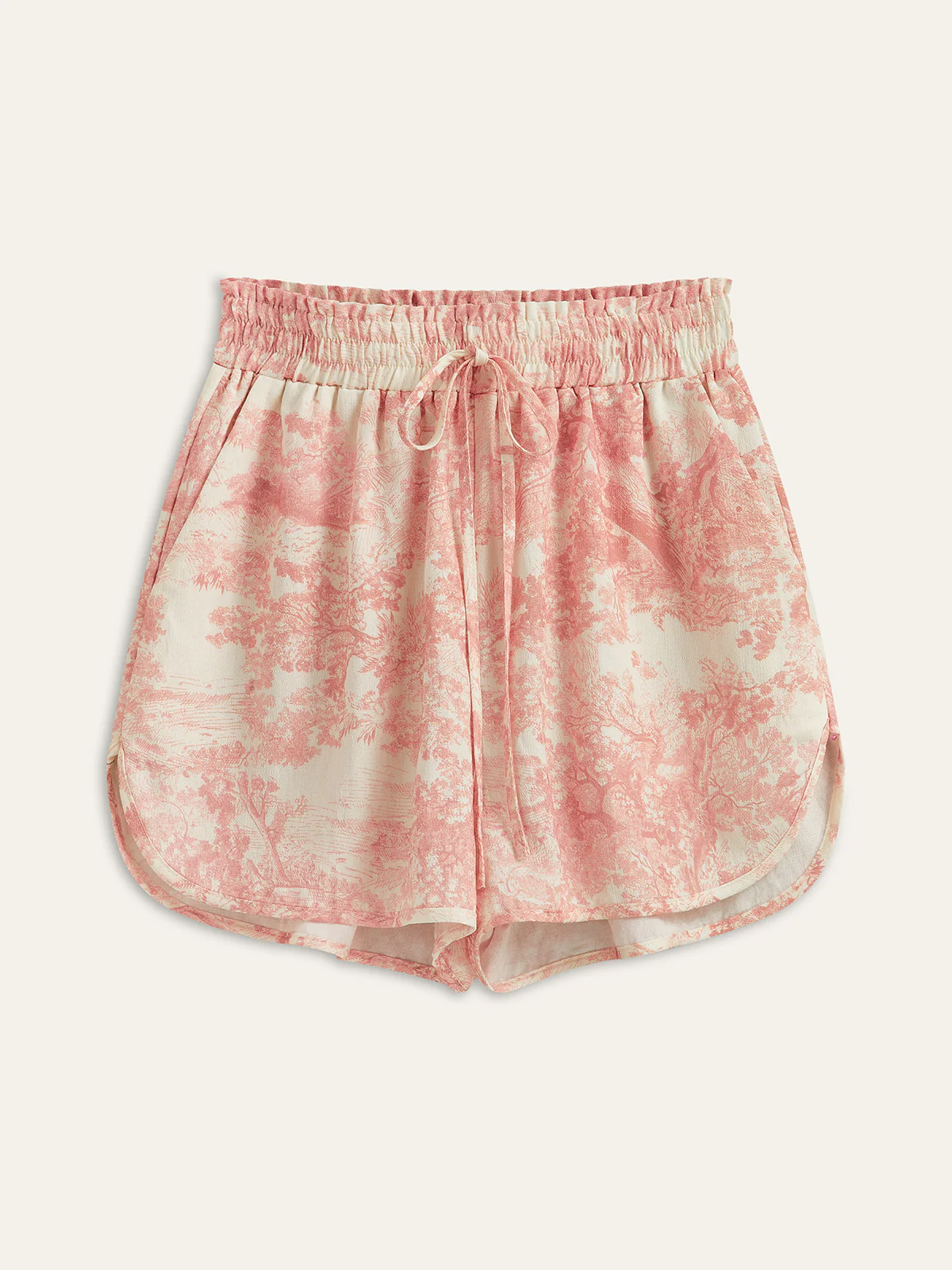 Printed Contrast Trim Shorts Sets