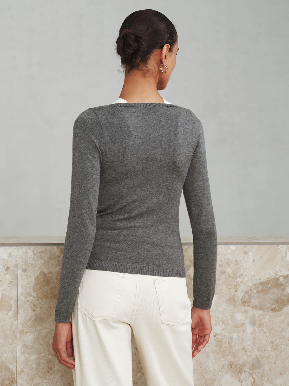 2 in 1 Wool-Blend Layered Cut-Out Knit Top