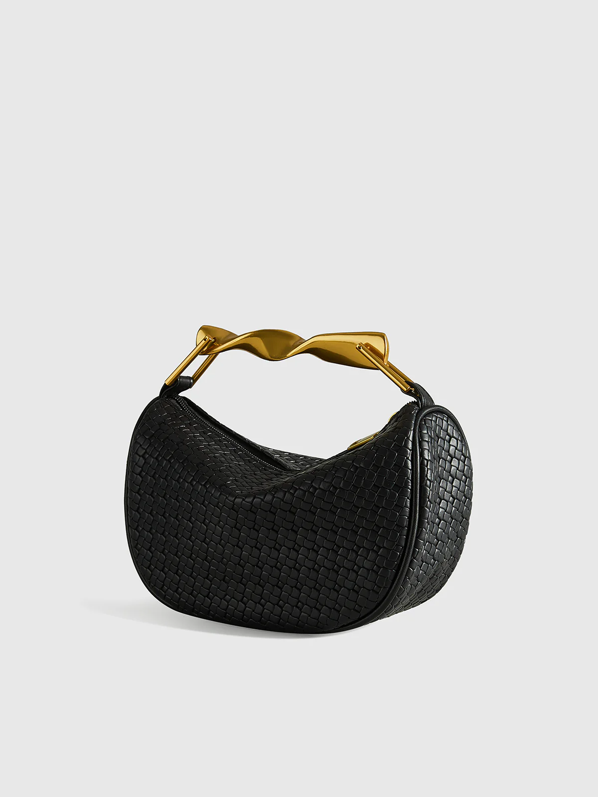 Textured PU Leather Bag with Chain Strap
