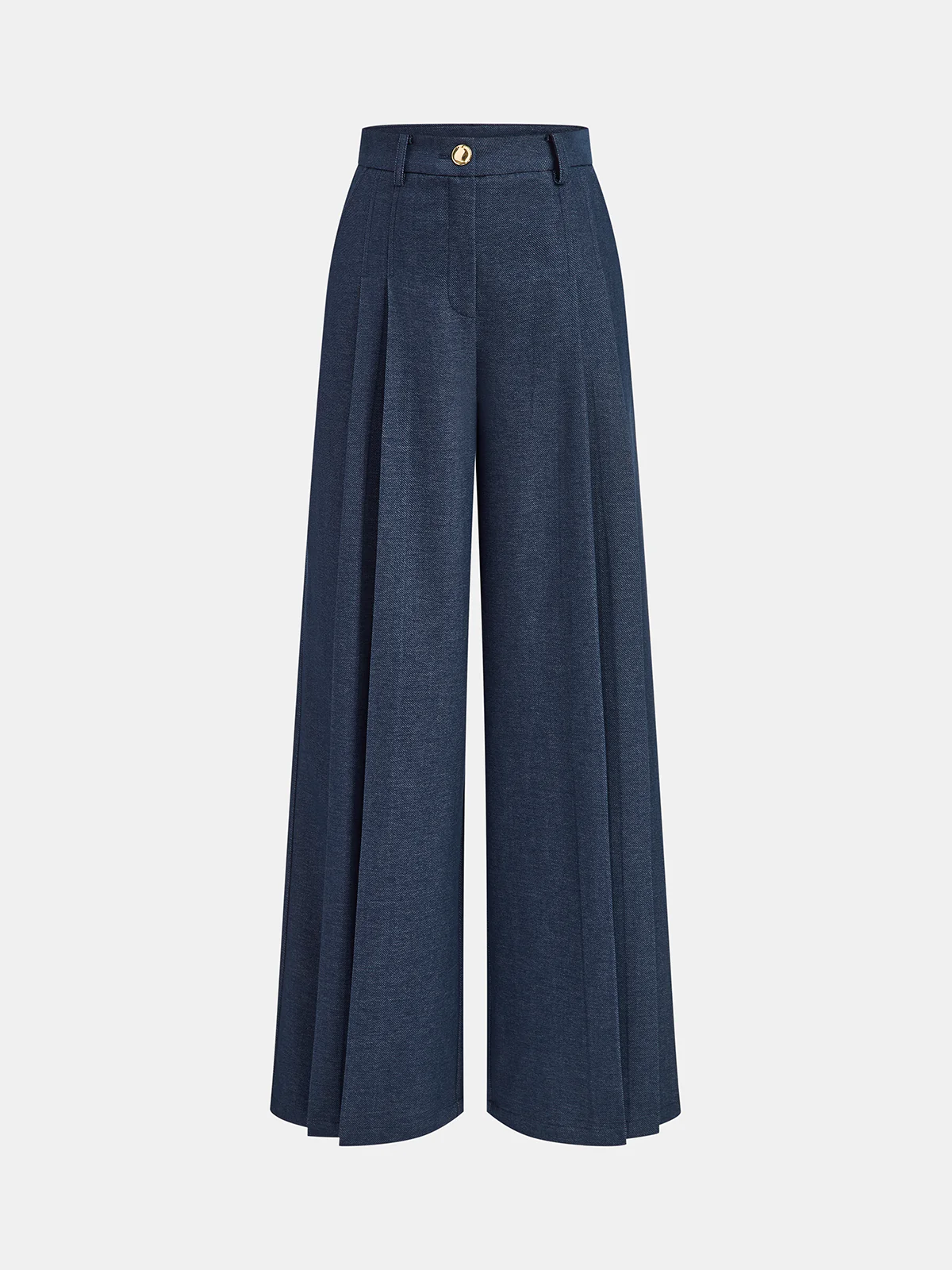 Mid-Waisted Pleated Wide-Leg Pants