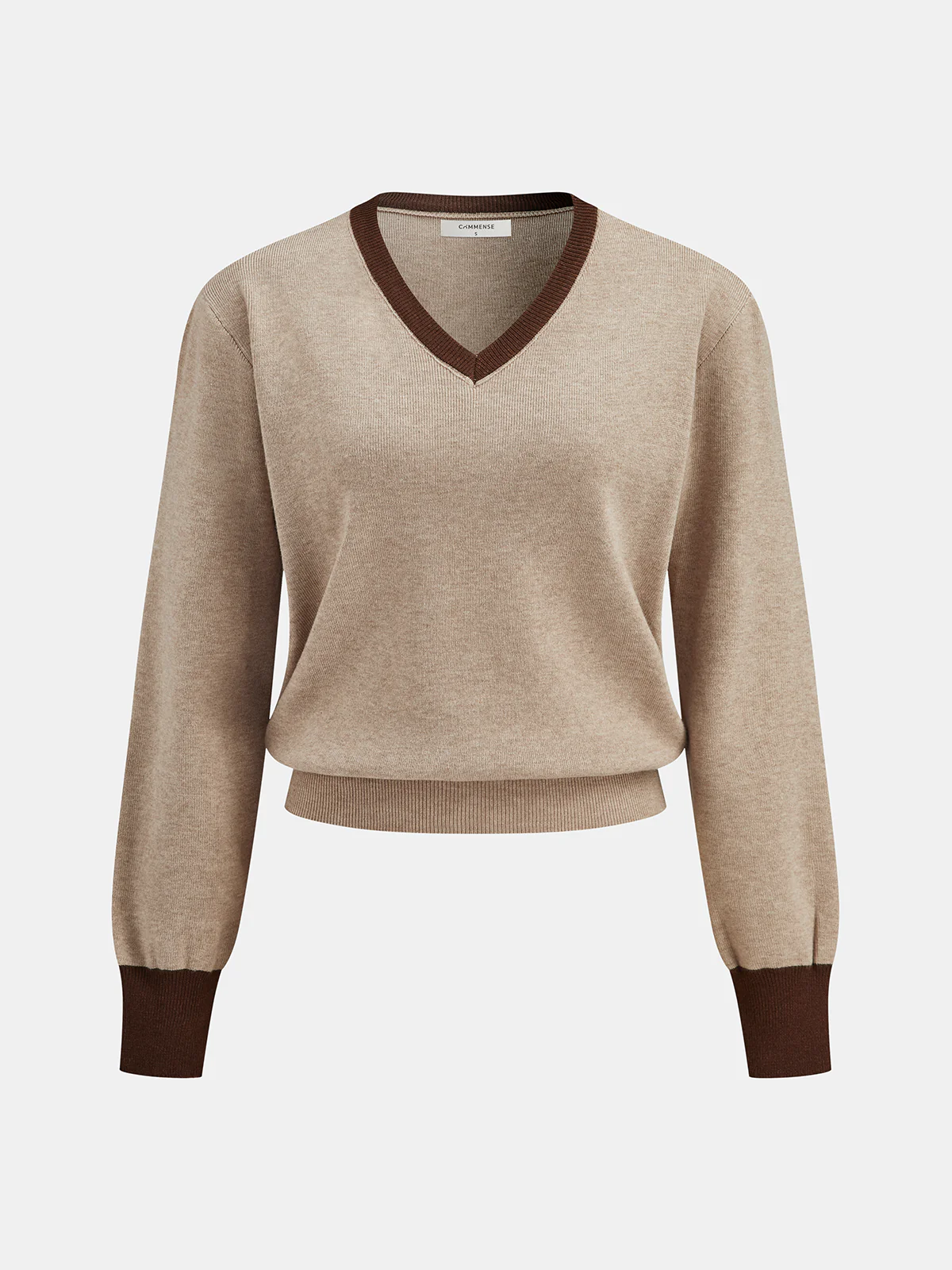 Contrast Trim Knit Top and Midi Skirt Set