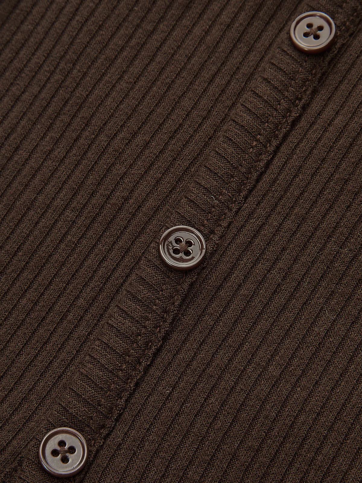 Asymmetric Button Detail Ribbed T-Shirt