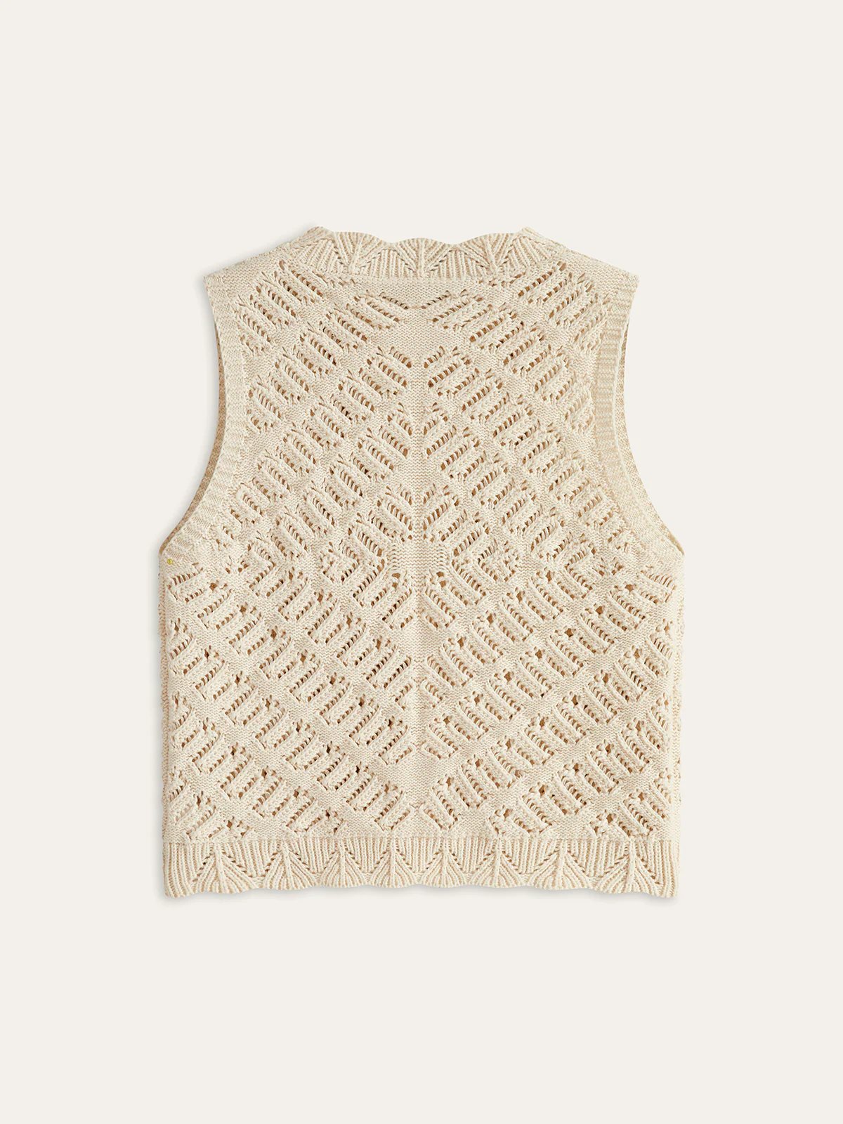 Knitted Sleeveless Cardigan with Button Front