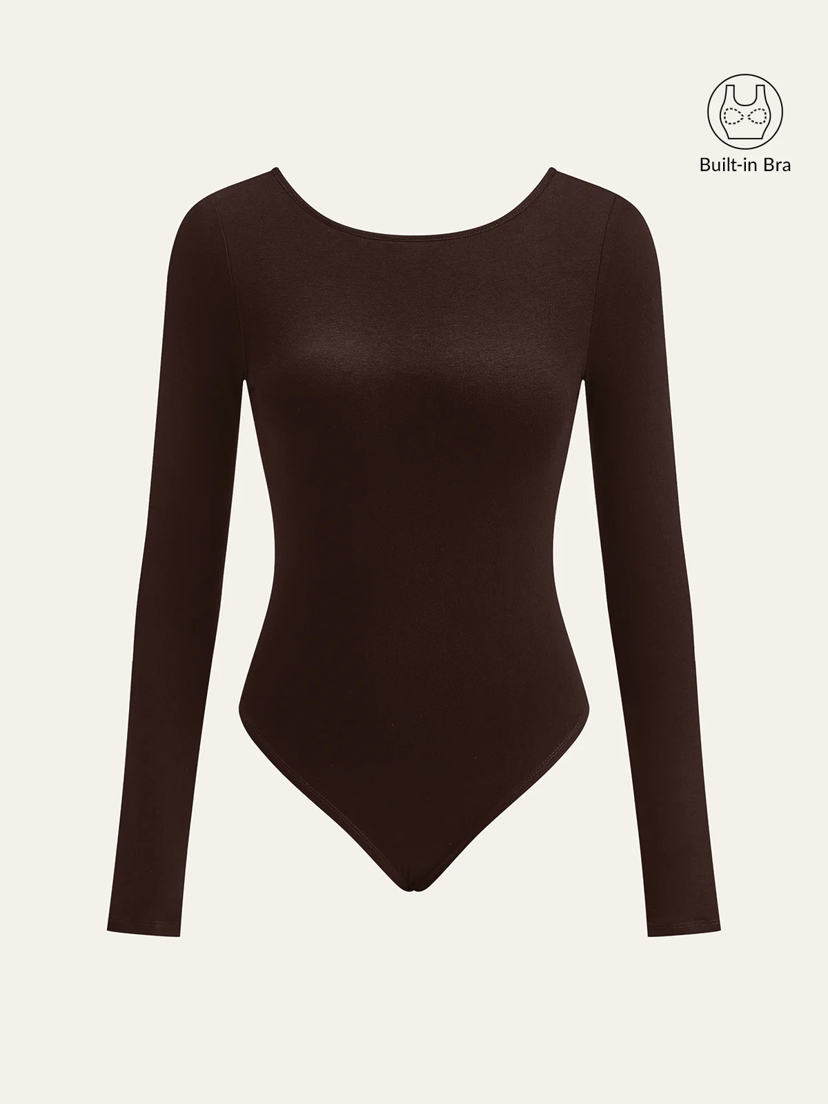 Bra-Free Long Sleeve Backless Bodysuit