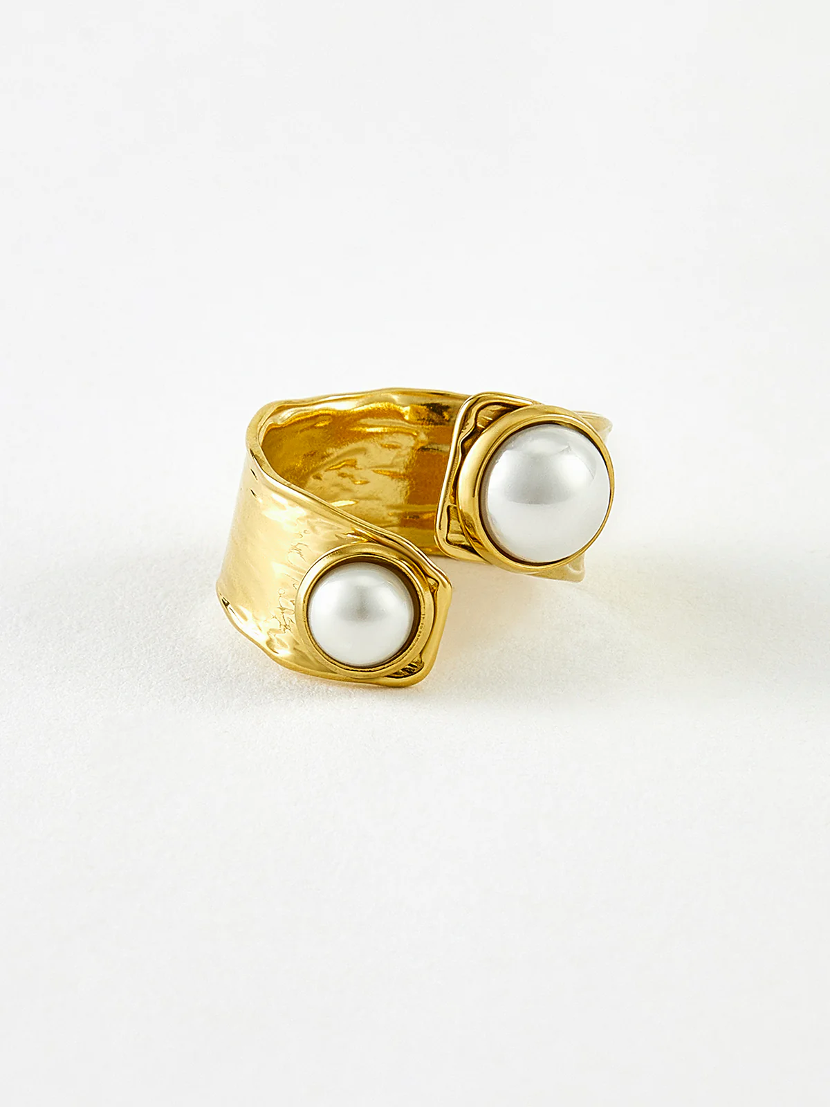 Golden Tunnel Pearl Open Ring