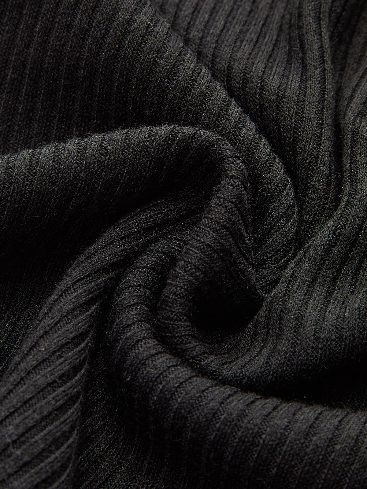 Contrast Collar Metal Button Ribbed Knit T-Shirt