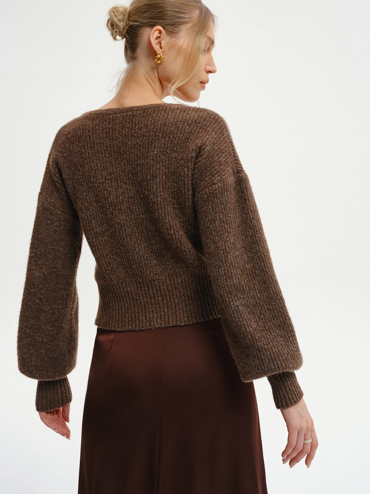 Wool-Blend V-Neck Sweater