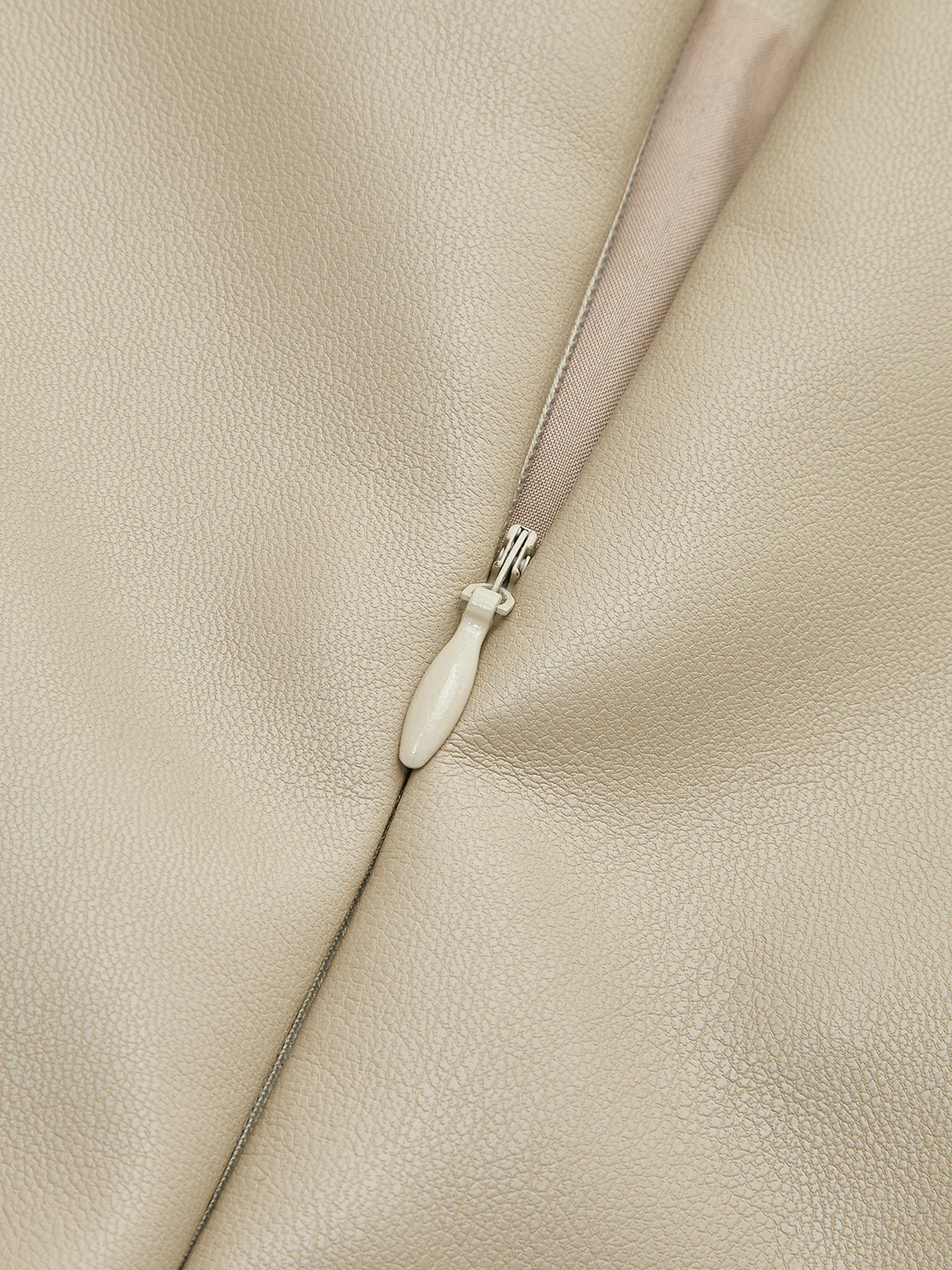 Faux Leather Piping Sit Midi Skirt