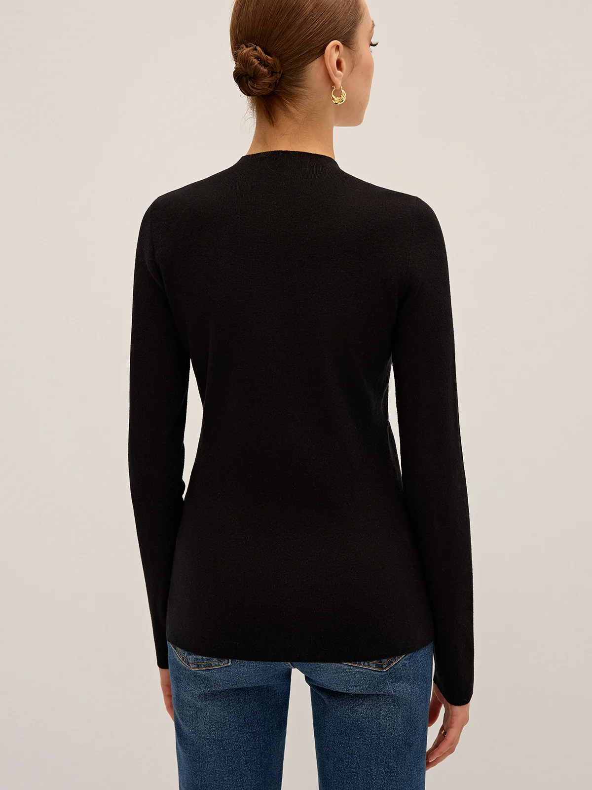 Ruffle Button Fitted Knit Top