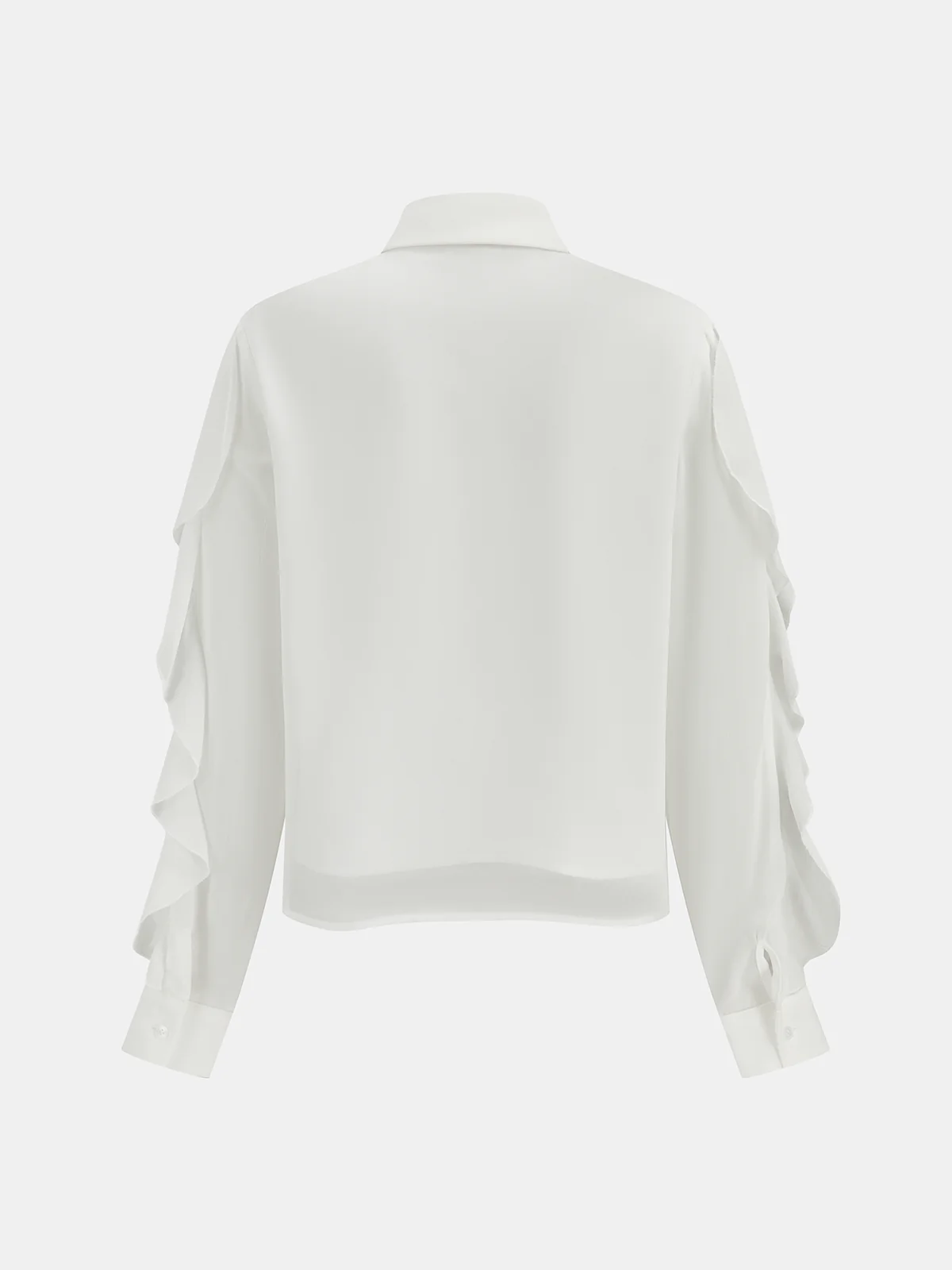 Ruffled Shirt and Midi Skirt Set with Belt