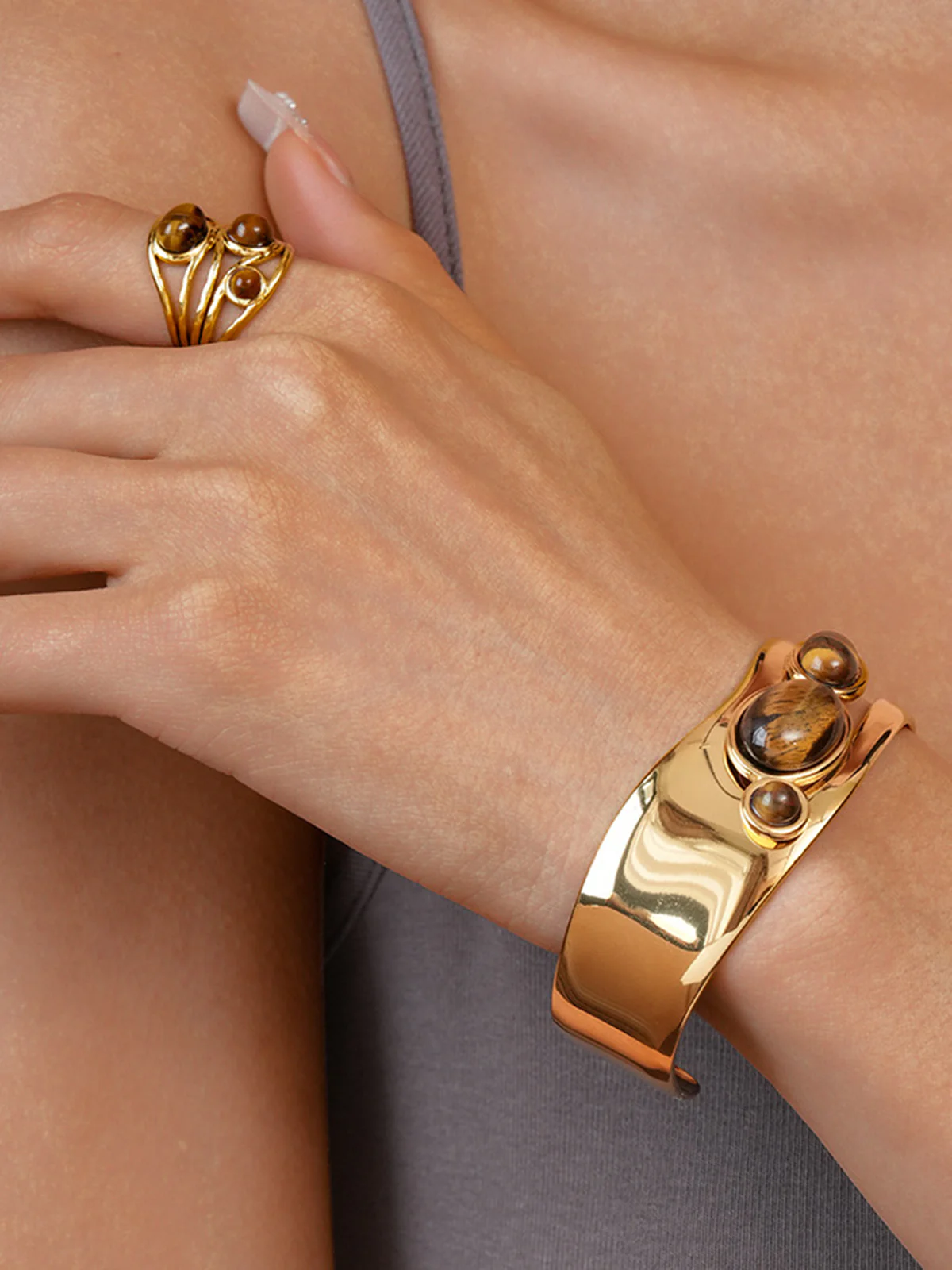 Tiger Eye Cuff Bracelet