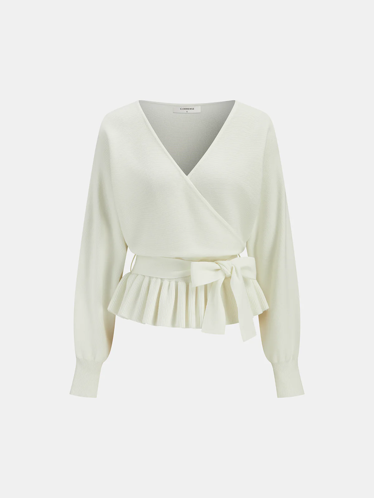 Bow Belted Peplum Knit Top
