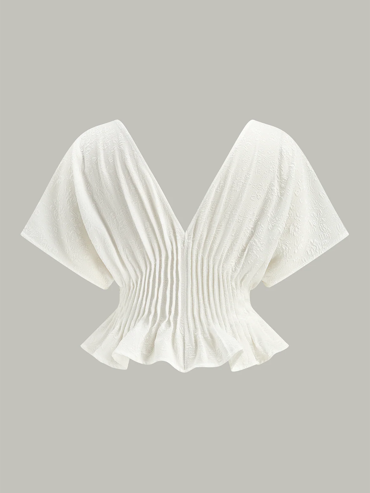 Textured Button Peplum Top