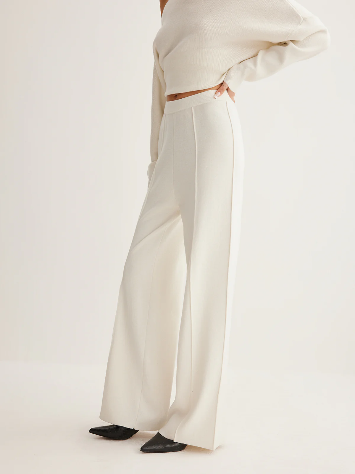 Wool-Blend Piping Pants