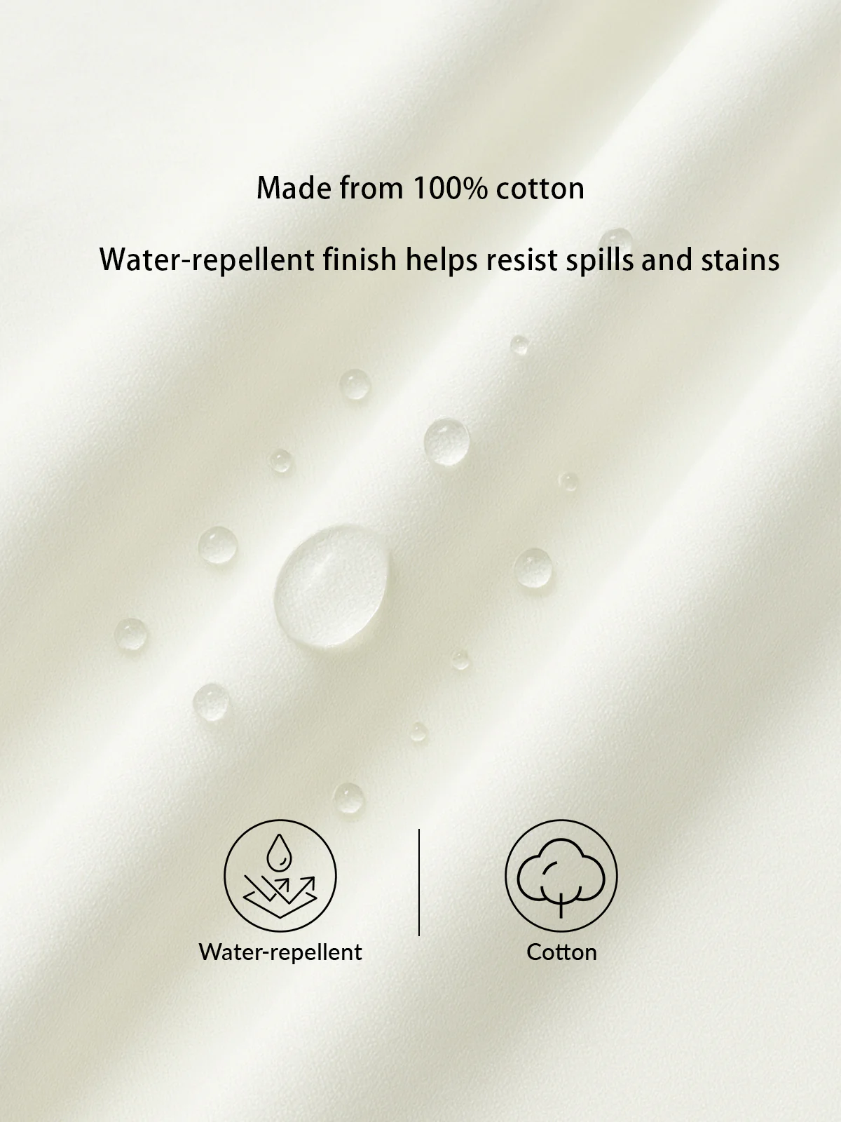 Water-Repellent Cotton Crew Neck T-Shirt