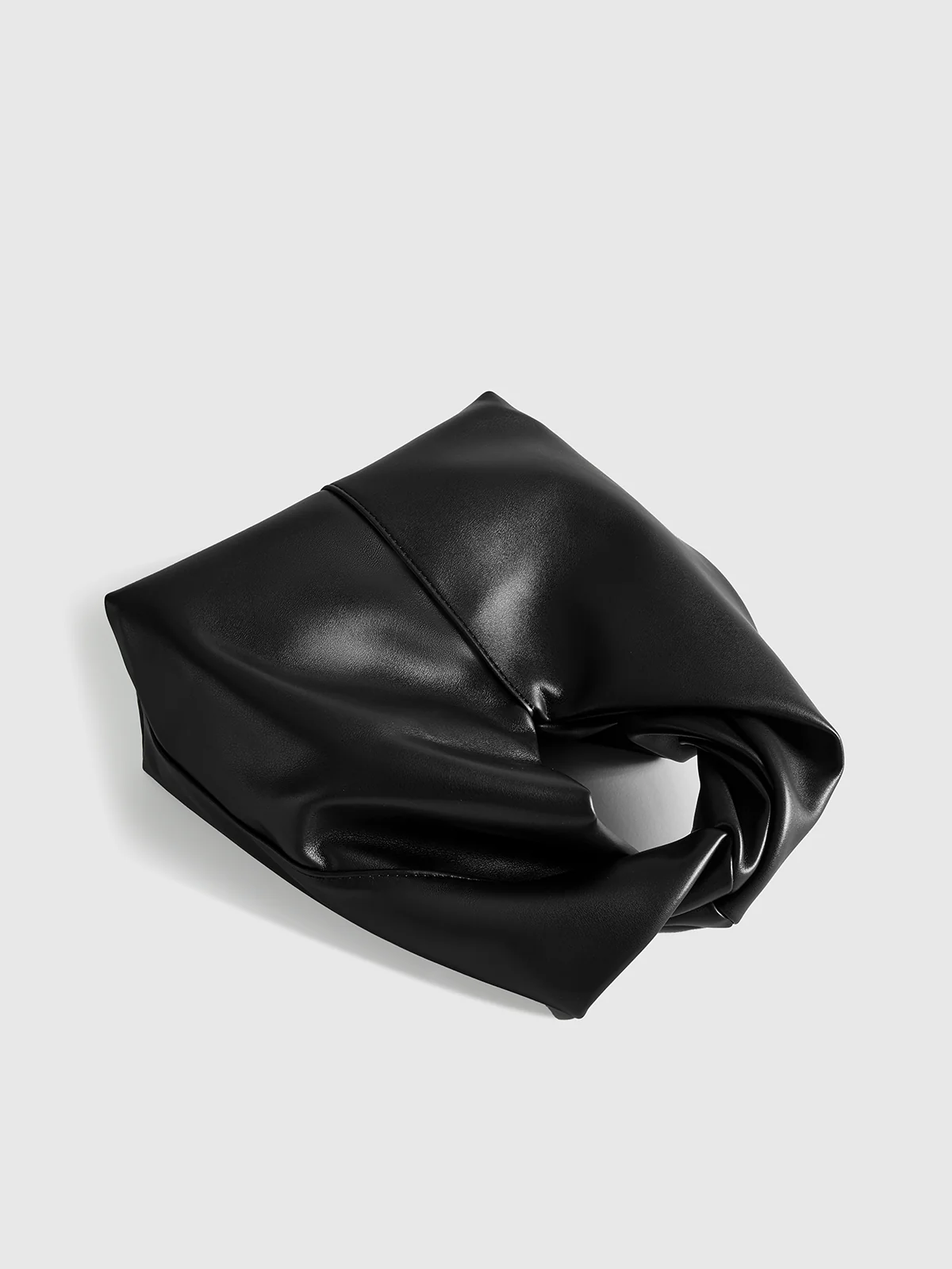 PU Leather Handbag with Twisted Top Handle