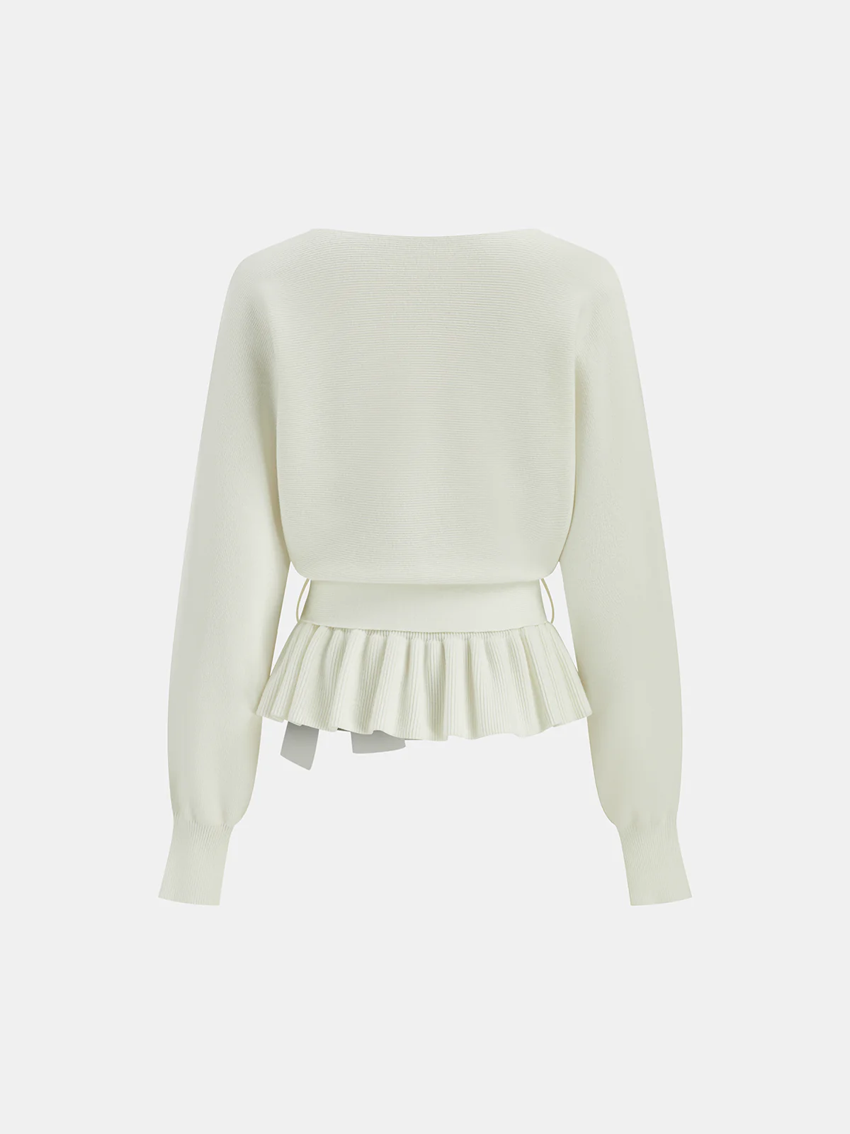 Bow Belted Peplum Knit Top