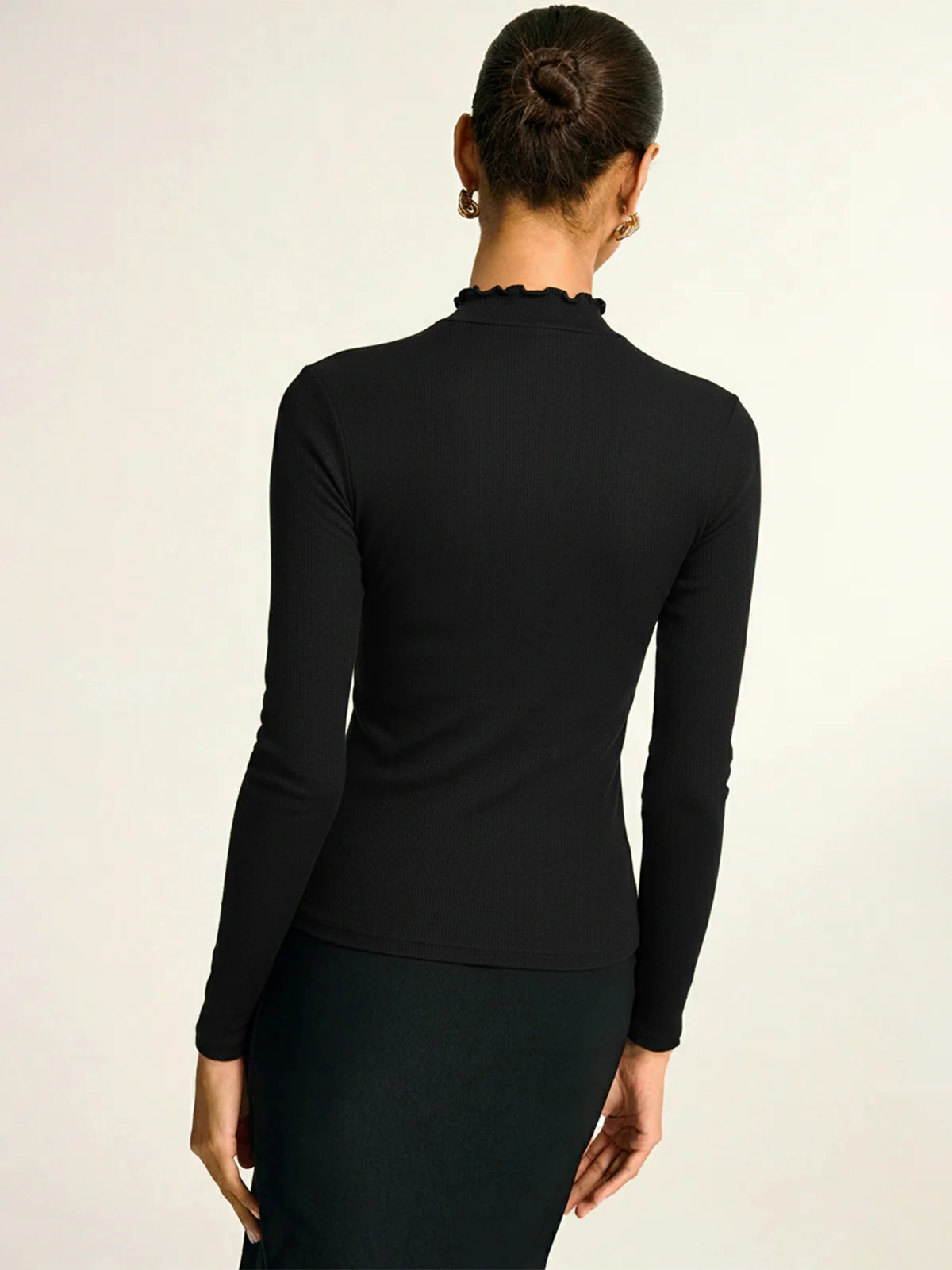 Sheer Paneled Long Sleeve Top
