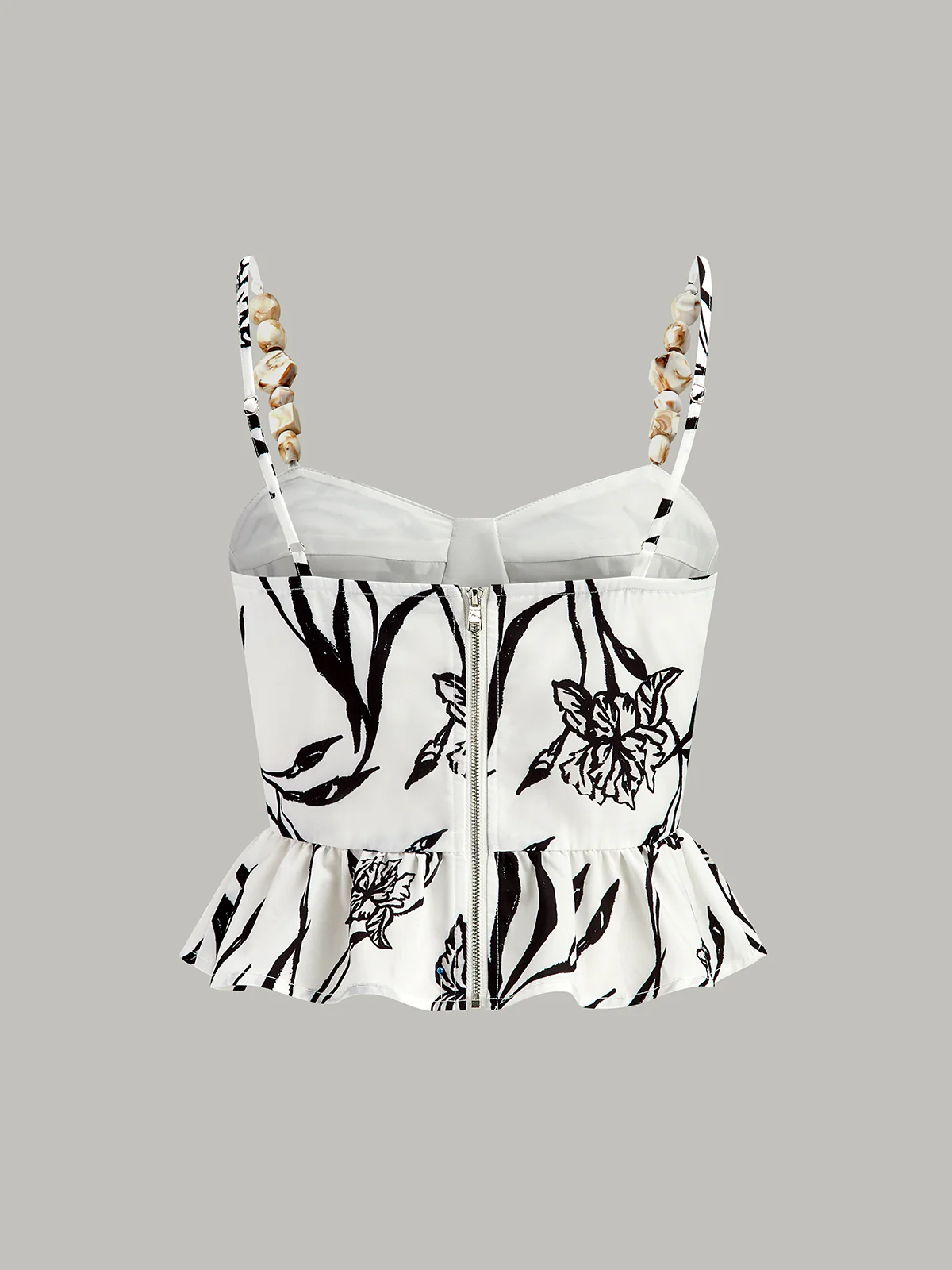 Floral Print Peplum Top With Shorts Set