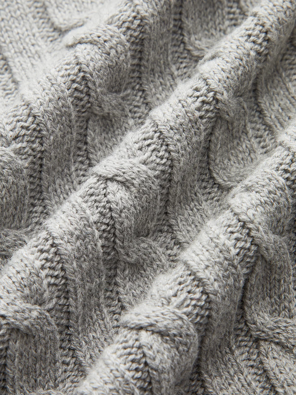 Metal Button Denim Collar Cable-Knit Top